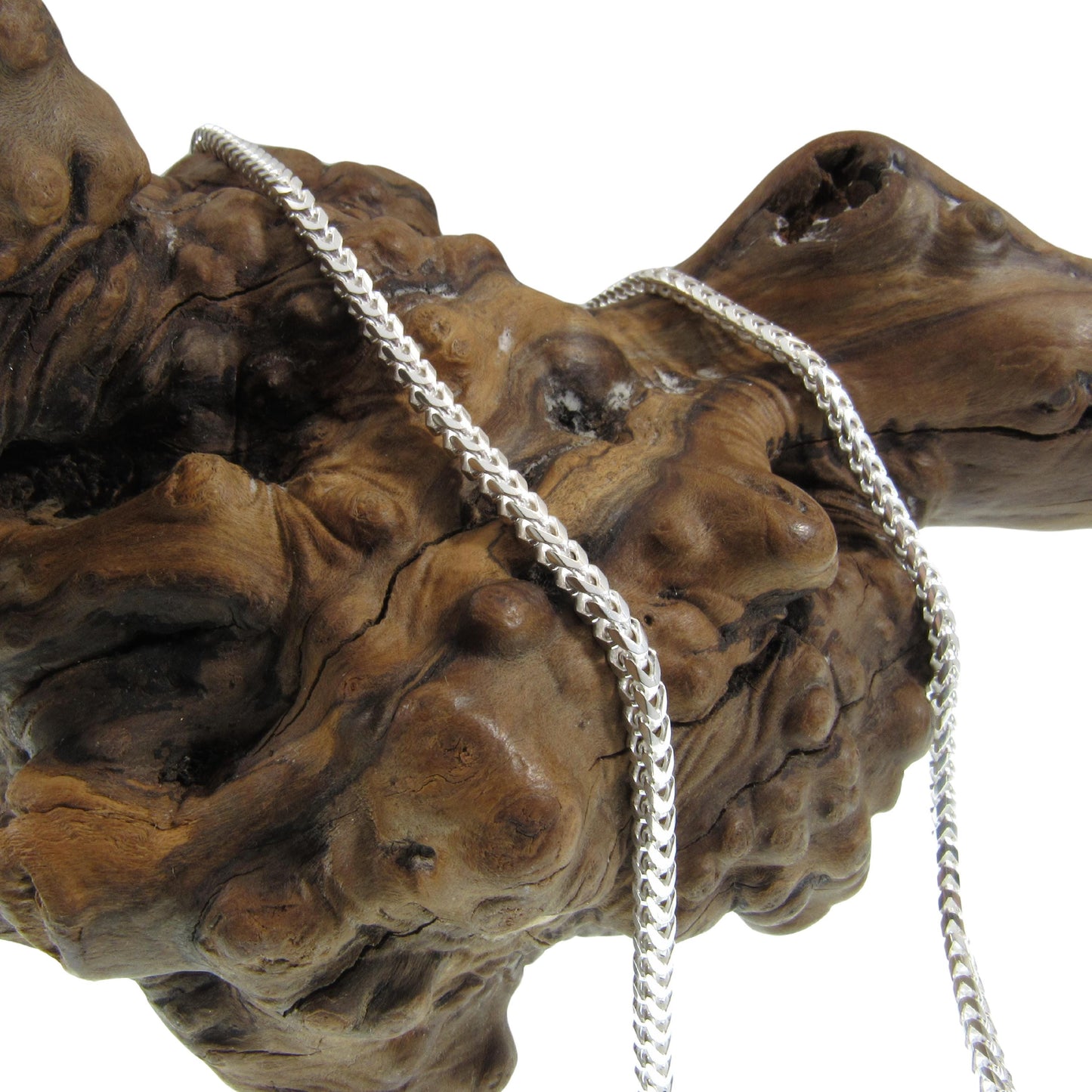 3MM Solid 925 Sterling Silver Franco Link Chain, Mens Diamond Cut Hip Hop Chain, Chunky Unisex Italian Necklace or Bracelet, 100 Gauge