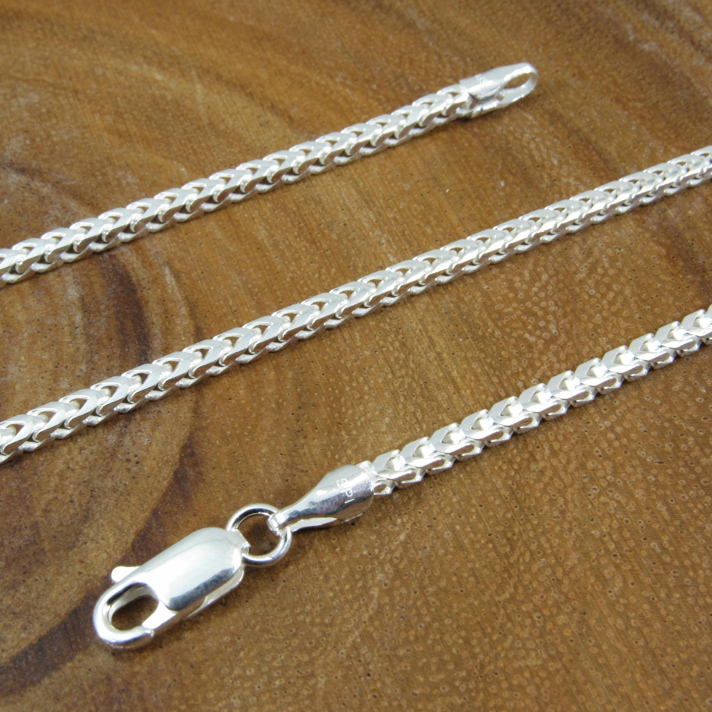 2.5MM Solid 925 Sterling Silver Franco Link Chain, Mens Diamond Cut Hip Hop Chain, Chunky Unisex Italian Necklace or Bracelet, 080 Gauge