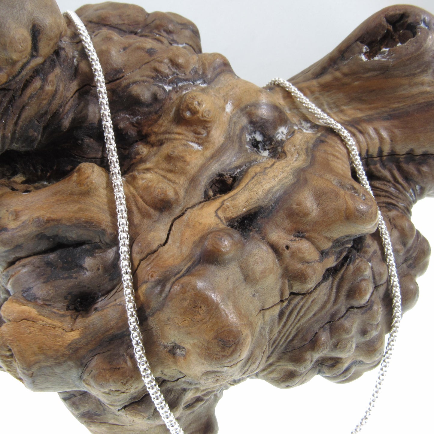 2MM Solid 925 Sterling Silver Popcorn Chain, Italian Women's Necklace, Made in Italy, Minimalist Feminine Style, Elegant Coreana Chain