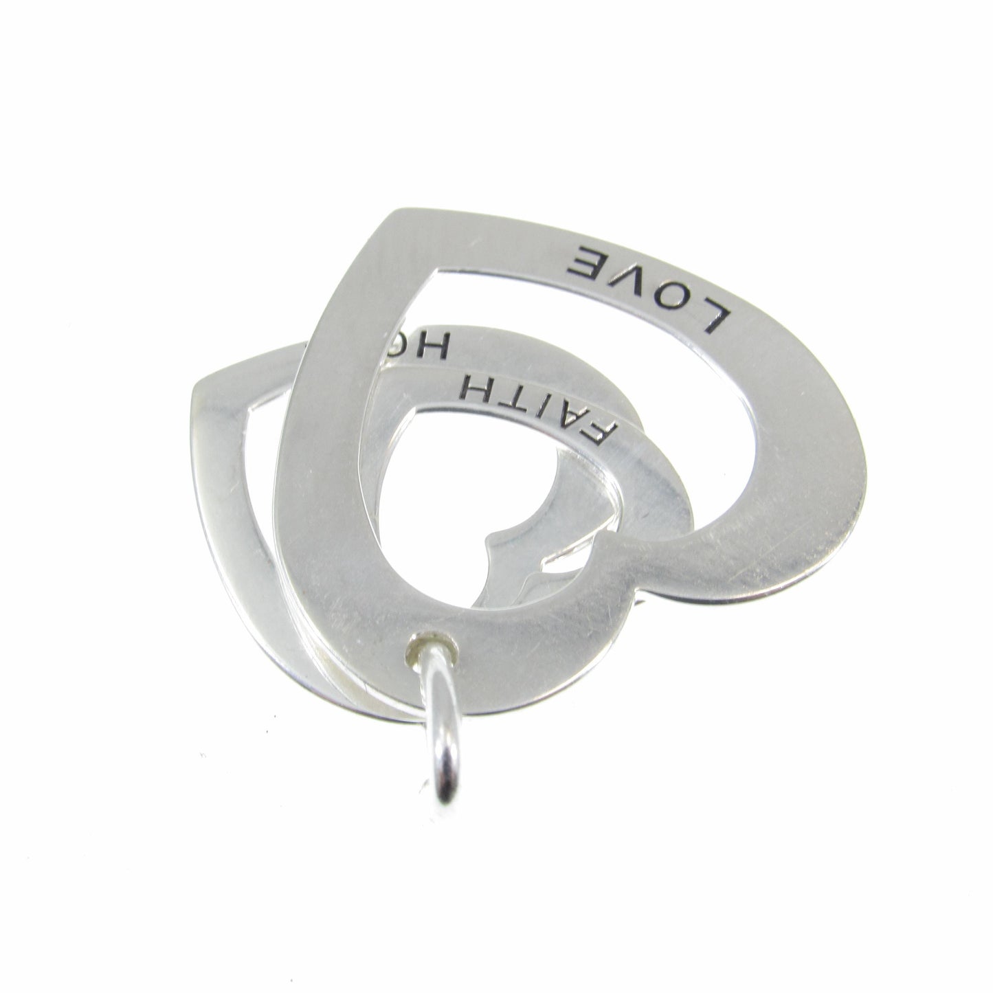 Solid 925 Sterling Silver Faith Love Hope Pendant, Heart Pendant, 3 Hearts Charm, Women's Symbol of Friendship Jewelry, Best Friend Gift