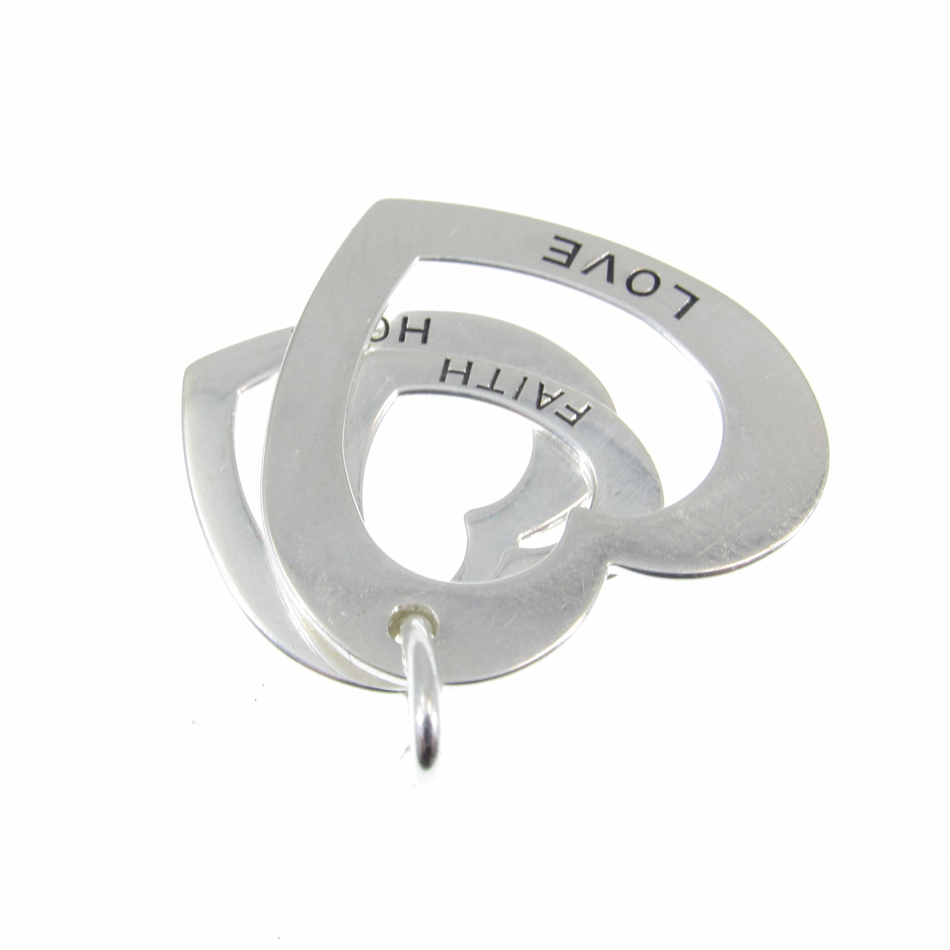 Solid 925 Sterling Silver Faith Love Hope Pendant, Heart Pendant, 3 Hearts Charm, Women's Symbol of Friendship Jewelry, Best Friend Gift