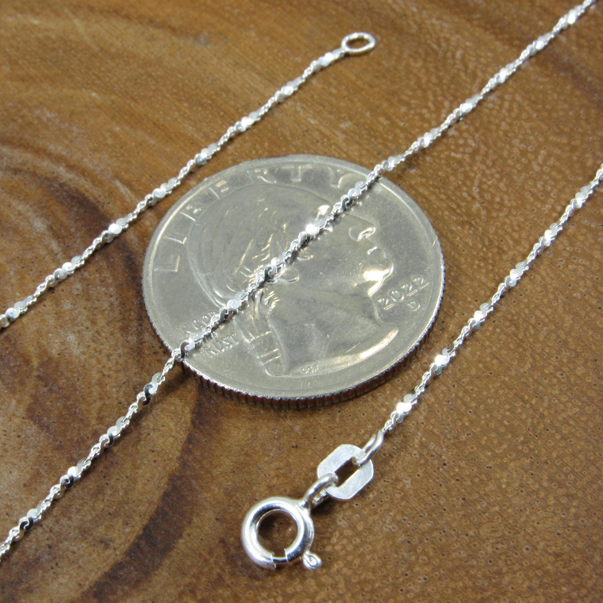 Solid 925 Sterling Silver Twisted Serpentine Chain, Elegant Womens Necklace, Dainty Italian Necklace or Bracelet, Sparkly Jewelry for Her