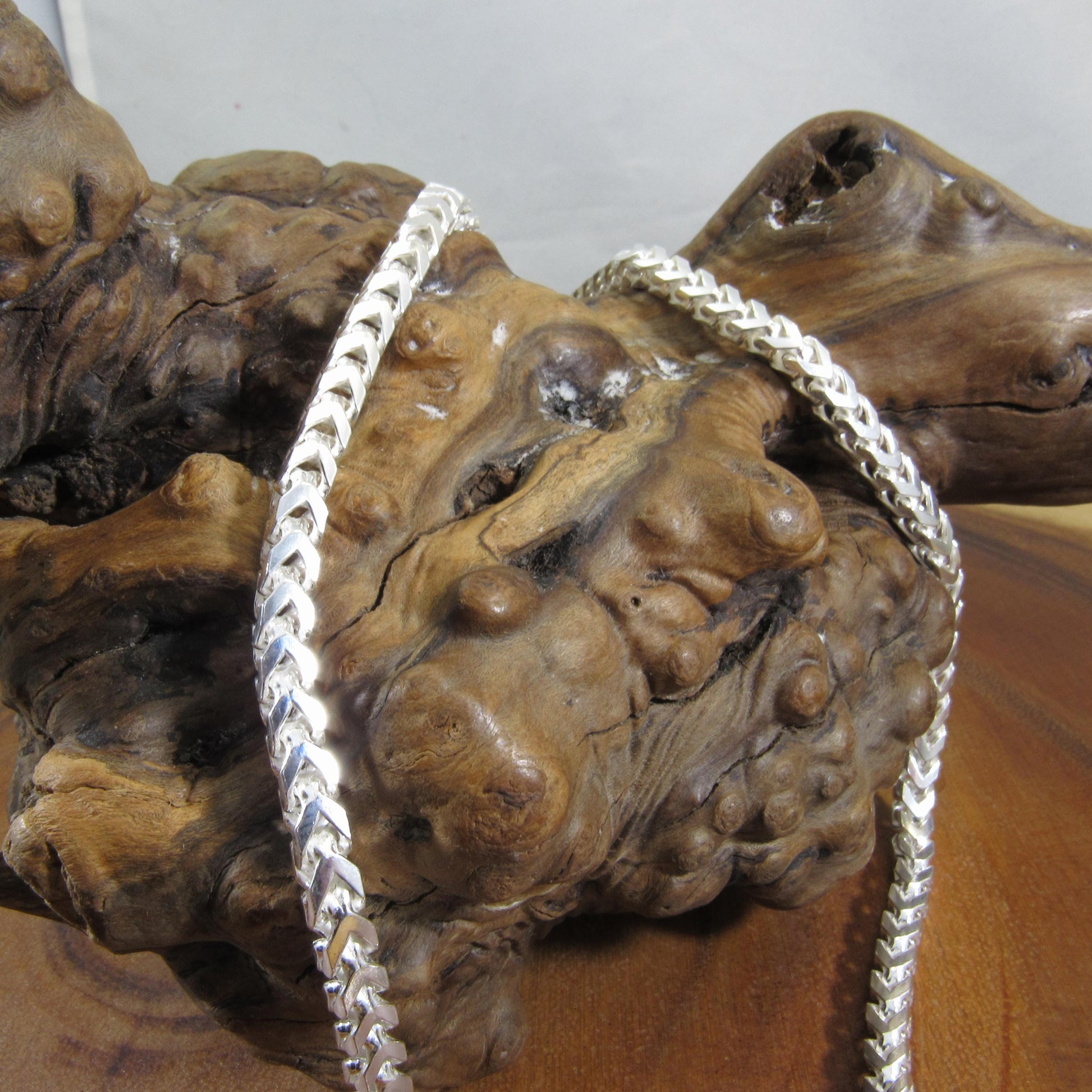 4.6MM Solid 925 Sterling Silver Franco Link Chain, Mens Diamond Cut Hip Hop Chain, Chunky Unisex Italian Necklace or Bracelet, 150 Gauge