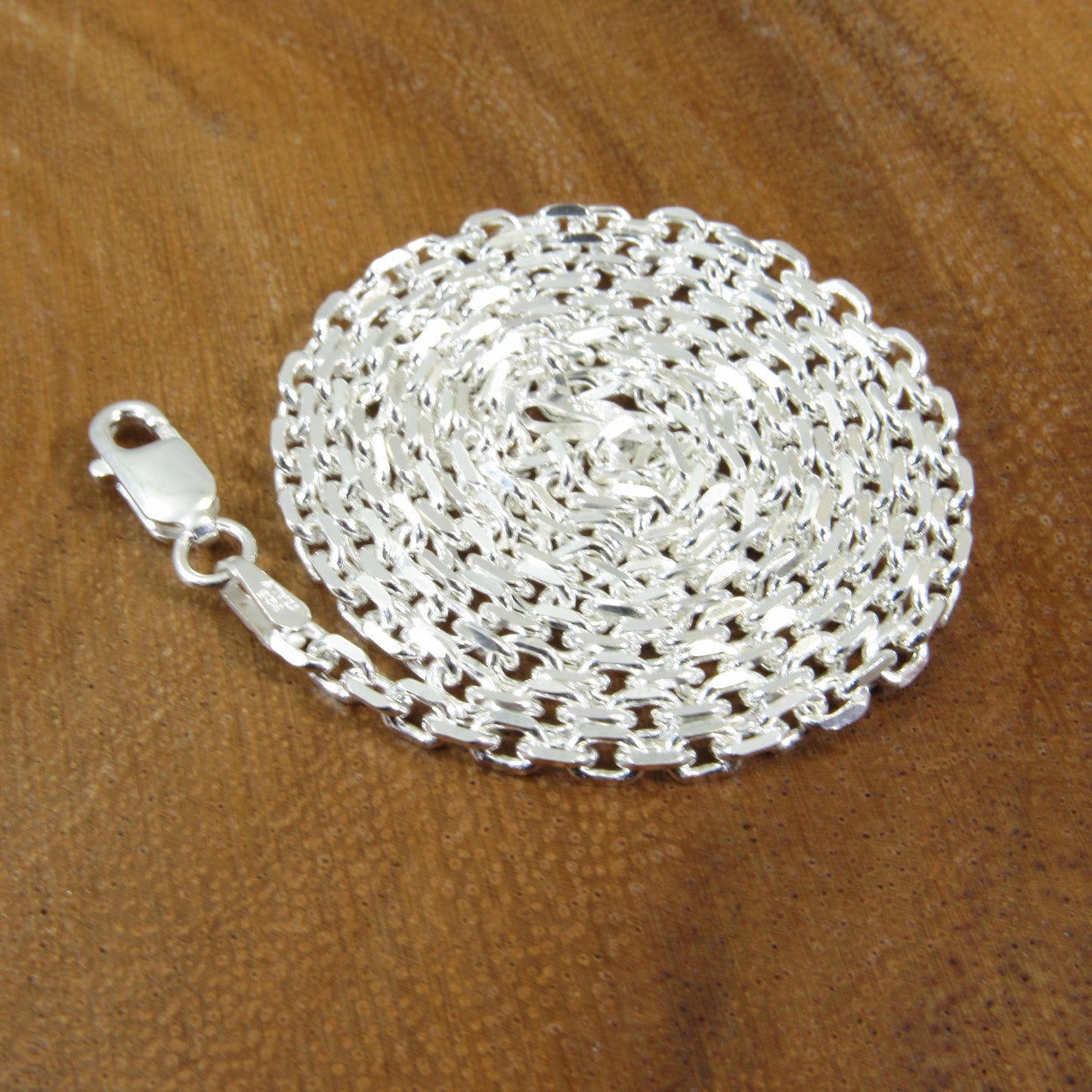 2.7MM Solid 925 Sterling Silver Anchor Link Chain, Italian Cable Chain Bracelet or Necklace, Nautical Jewelry for Men & Women, Made in Italy