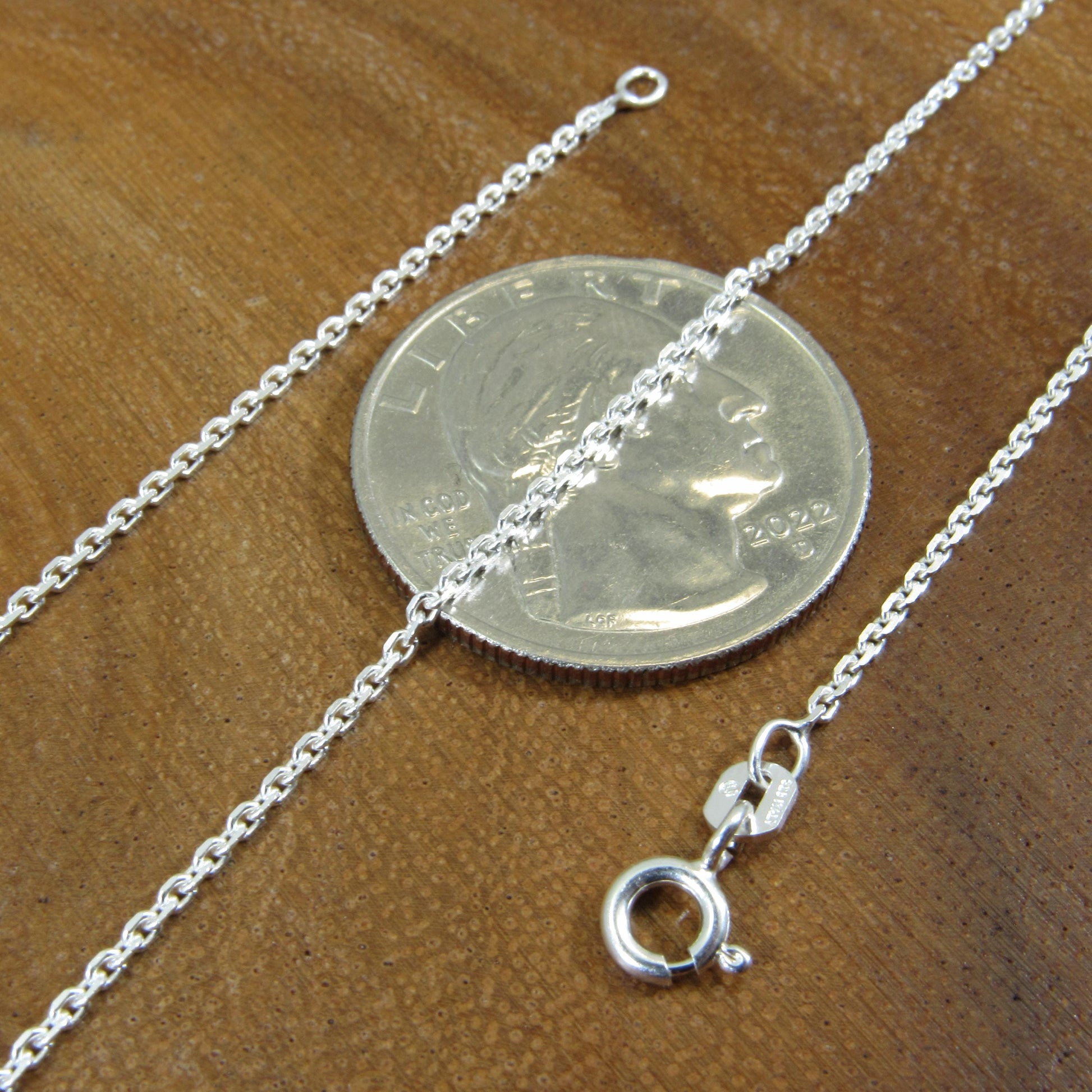 1.4MM Solid 925 Sterling Silver Anchor Link Chain, Italian Cable Chain Bracelet or Necklace, Nautical Jewelry for Women, Made in Italy