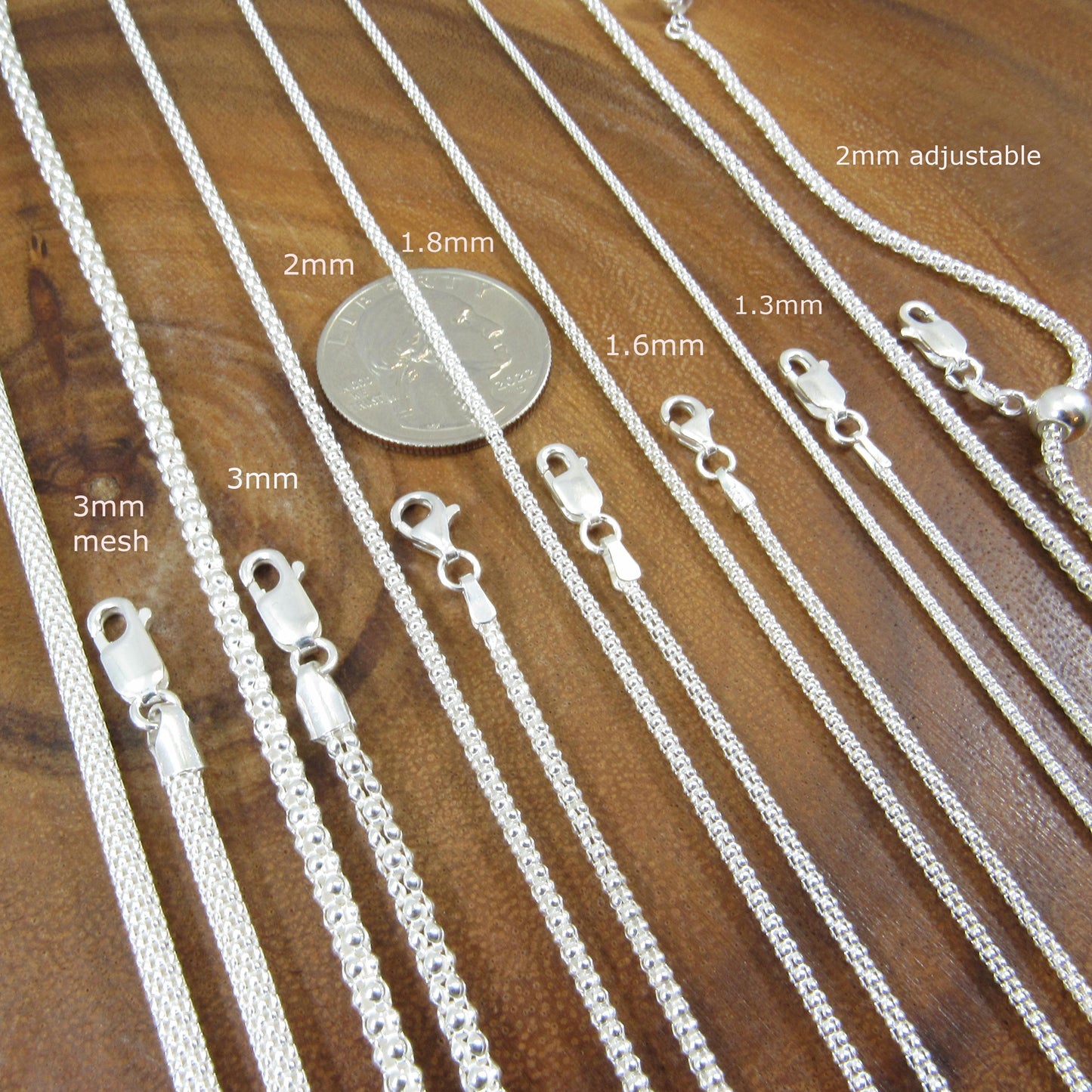 Solid 925 Sterling Silver Italian Popcorn Chain Necklace, Garland Link, Women's Coreana Chain, Layering Charm Chain, Jewelry Gift for Her