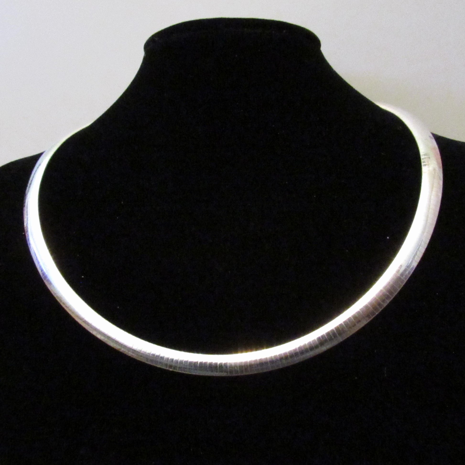 Solid 925 Sterling Silver Italian Flat Omega Chain Necklace, Women's Collar / Choker Chain, Stacking or Layering Necklace, Statement Jewelry