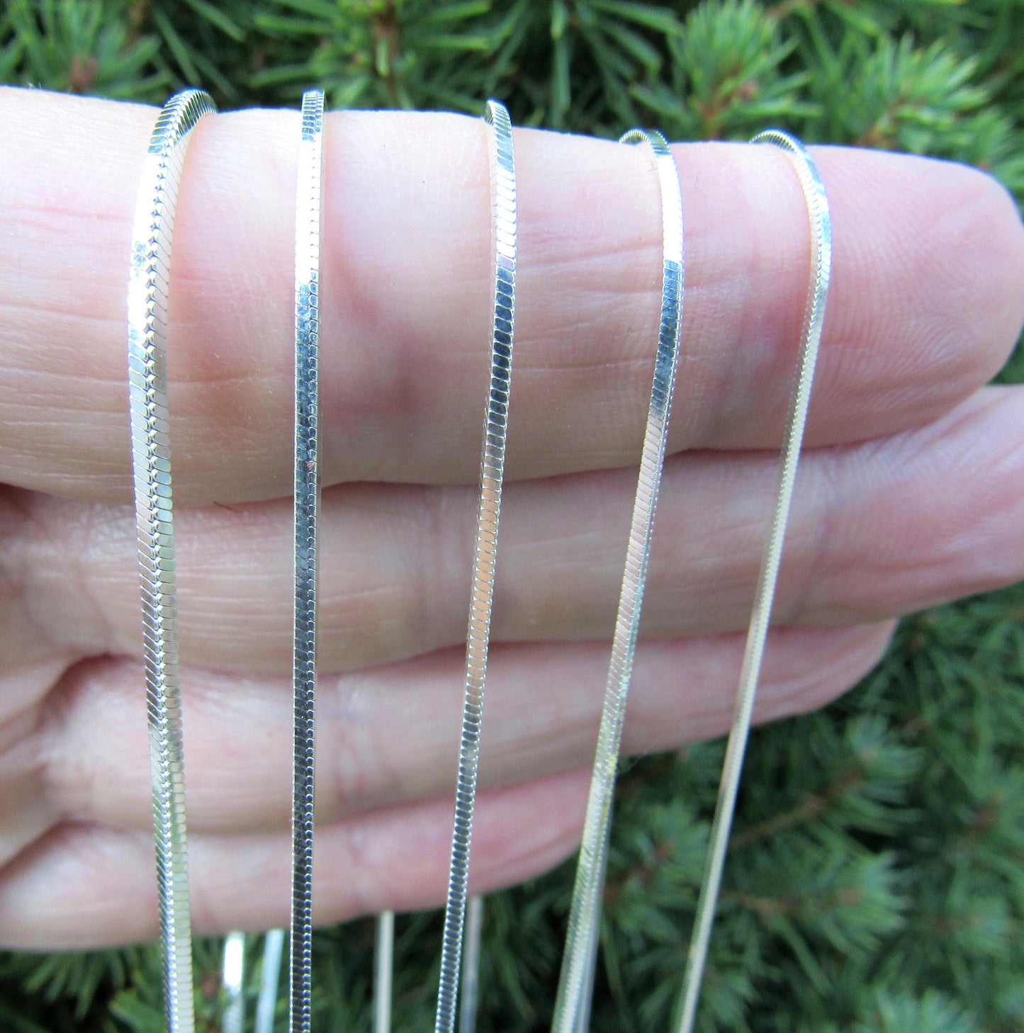 Solid 925 Sterling Silver Square Snake Chain, Feminine Minimalist Necklace for Women, Sleek & Modern Flexible Italian Jewelry for Pendants