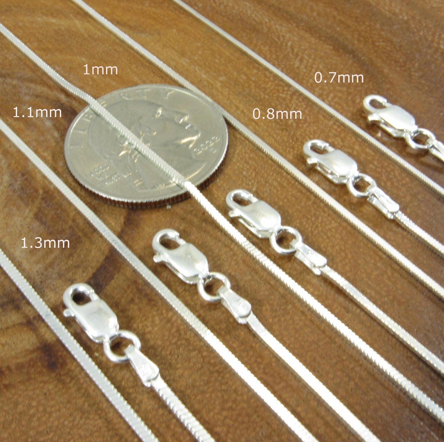 Solid 925 Sterling Silver Square Snake Chain, Feminine Minimalist Necklace for Women, Sleek & Modern Flexible Italian Jewelry for Pendants