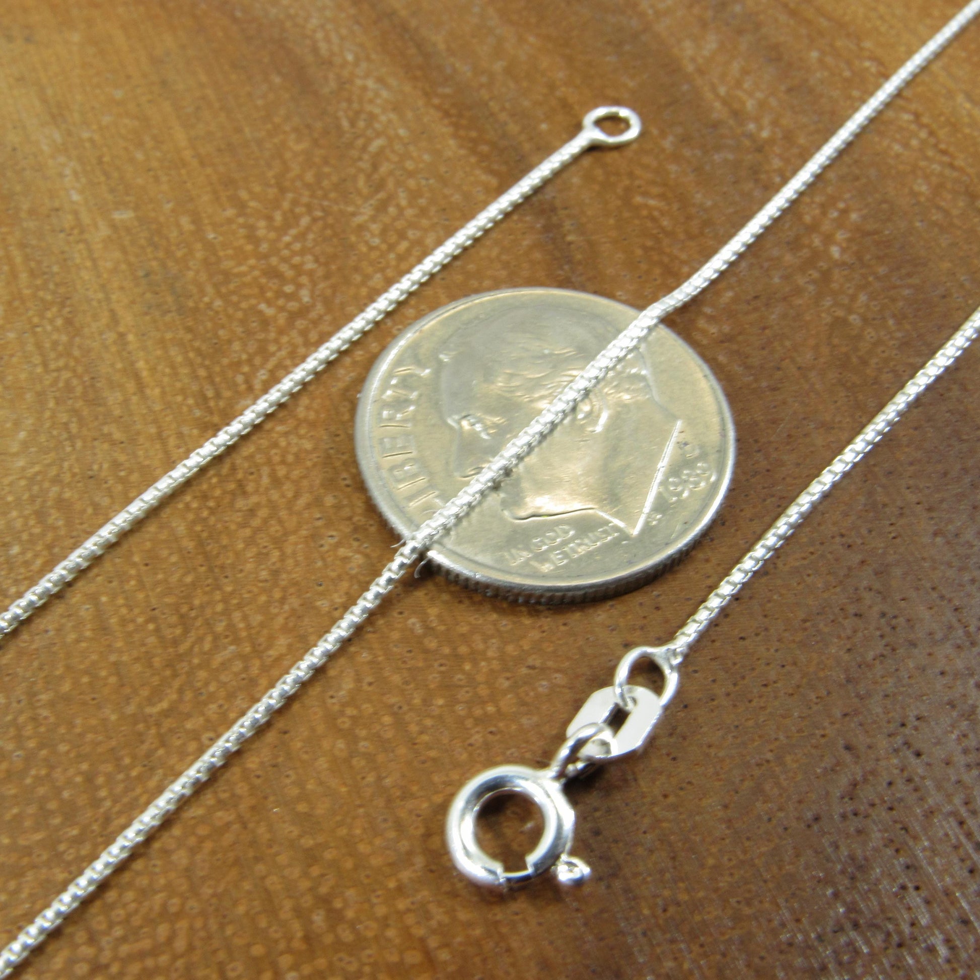 Solid 925 Sterling Silver Italian Round Box Chain Necklace, Rounded Box Link Pendant Chain for Men and Women, Urban Jewelry, Made in Italy