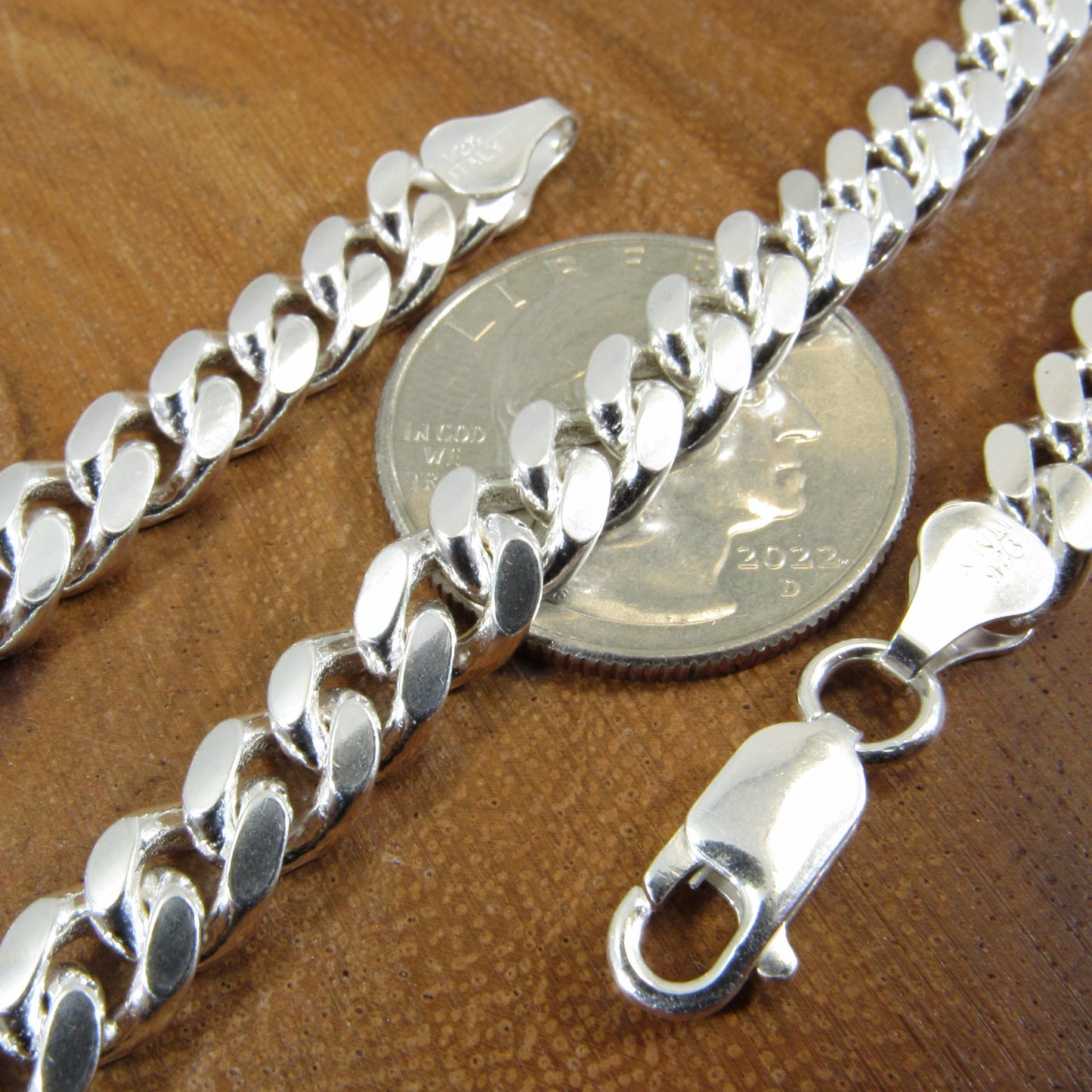 Solid 925 Sterling Silver Miami Cuban Link Chain Necklace / Bracelet, Thick & Chunky Men's Heavy Chain, Italian Made Urban Hip Hop Jewelry