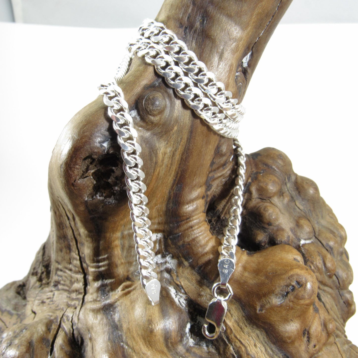 4.2MM Solid 925 Sterling Silver Men's Miami Cuban Link Chain, Mens Heavy Chain, Thick Italian Necklace or Bracelet for Men, Hip Hop Jewelry