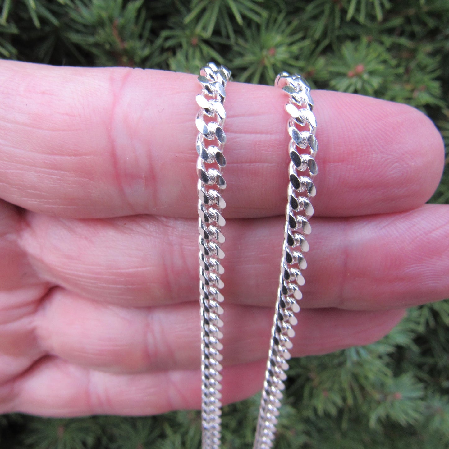 3.5MM Solid 925 Sterling Silver Men's Miami Cuban Link Chain, Mens Heavy Chain, Thick Italian Necklace or Bracelet for Men, Hip Hop Jewelry