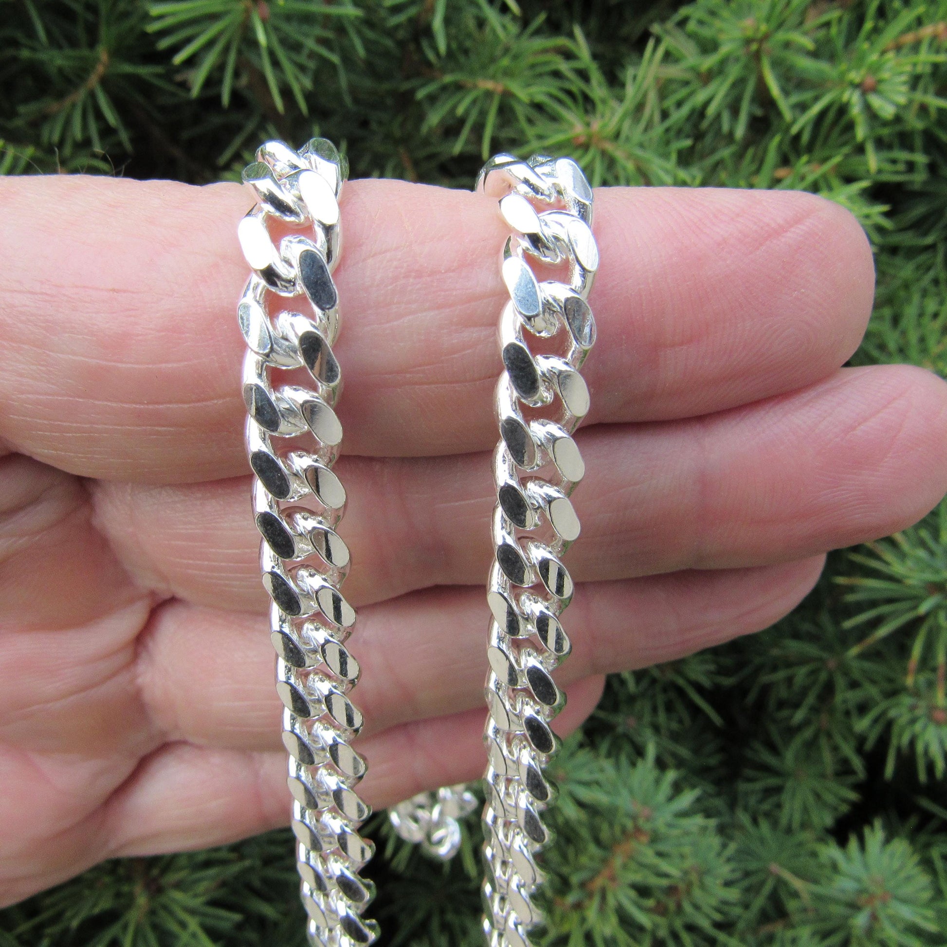 6.8MM Solid 925 Sterling Silver Men's Miami Cuban Link Chain, Mens Heavy Chain, Thick Italian Necklace or Bracelet for Men, Hip Hop Jewelry