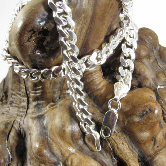 6.8MM Solid 925 Sterling Silver Men's Miami Cuban Link Chain, Mens Heavy Chain, Thick Italian Necklace or Bracelet for Men, Hip Hop Jewelry