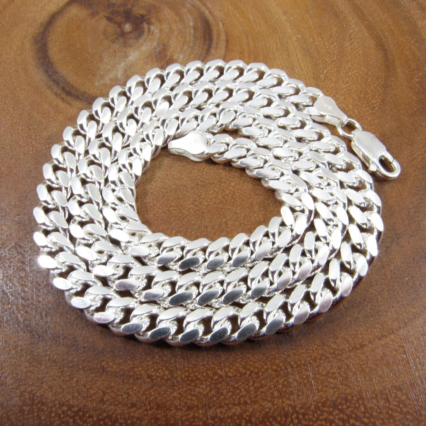 6.8MM Solid 925 Sterling Silver Men's Miami Cuban Link Chain, Mens Heavy Chain, Thick Italian Necklace or Bracelet for Men, Hip Hop Jewelry