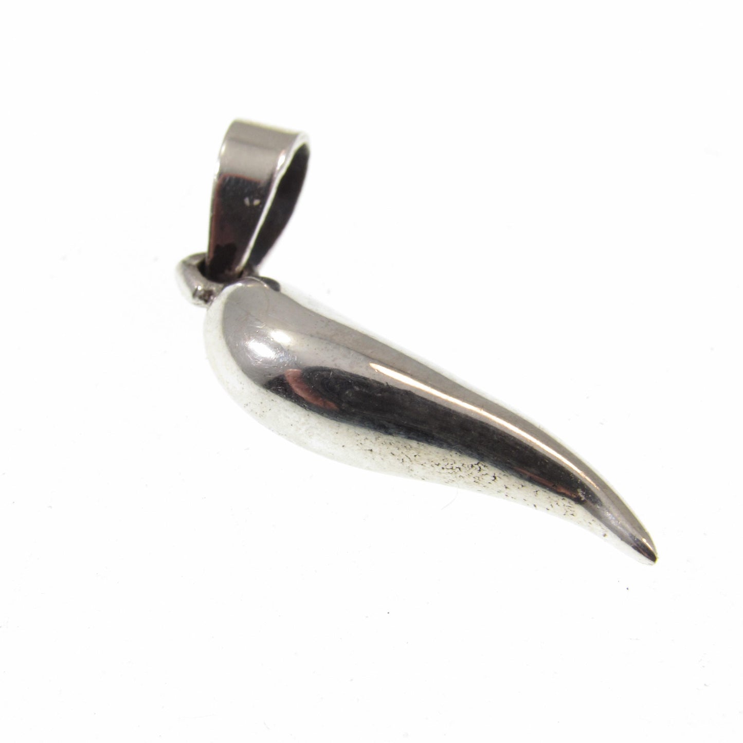 Solid 925 Sterling Silver Italian Horn Pendant, Handcrafted Cornicello Charm, Protection Jewelry, Little Hornlet Symbol, Corno Talisman