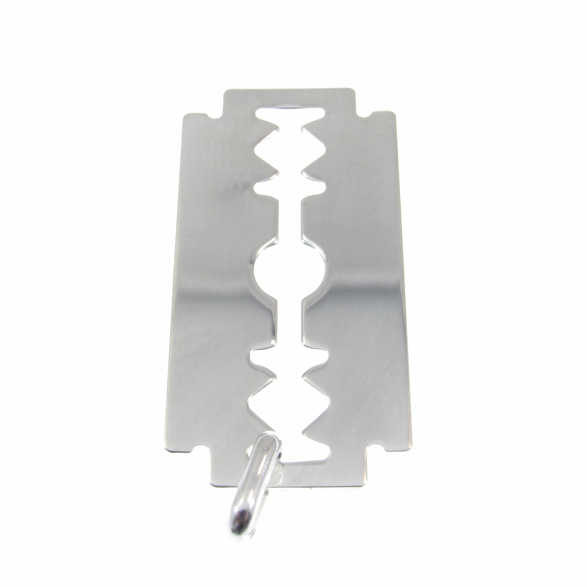 Solid 925 Sterling Silver Razor Blade Pendant, Industrial Streetwear Jewelry, Engravable Pendant, Modern & Edgy Jewelry Gift Idea for Him