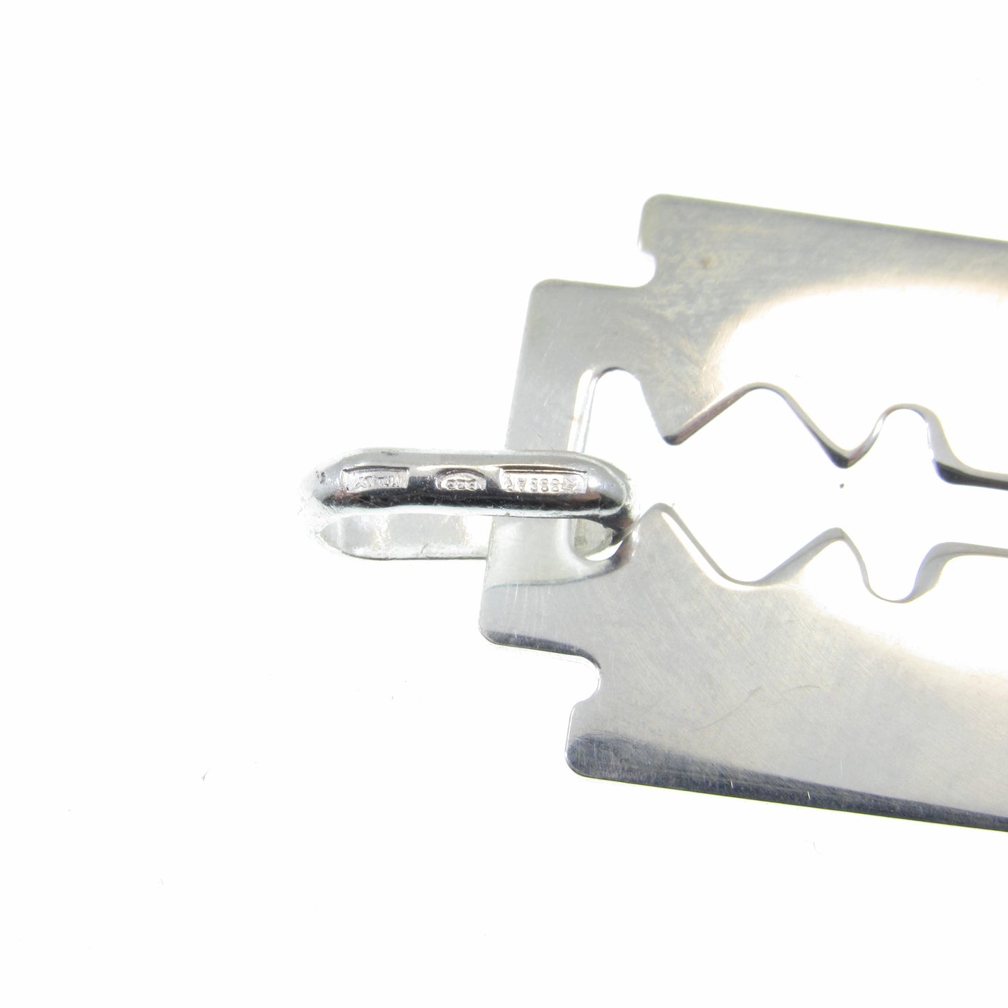 Solid 925 Sterling Silver Razor Blade Pendant, Industrial Streetwear Jewelry, Engravable Pendant, Modern & Edgy Jewelry Gift Idea for Him