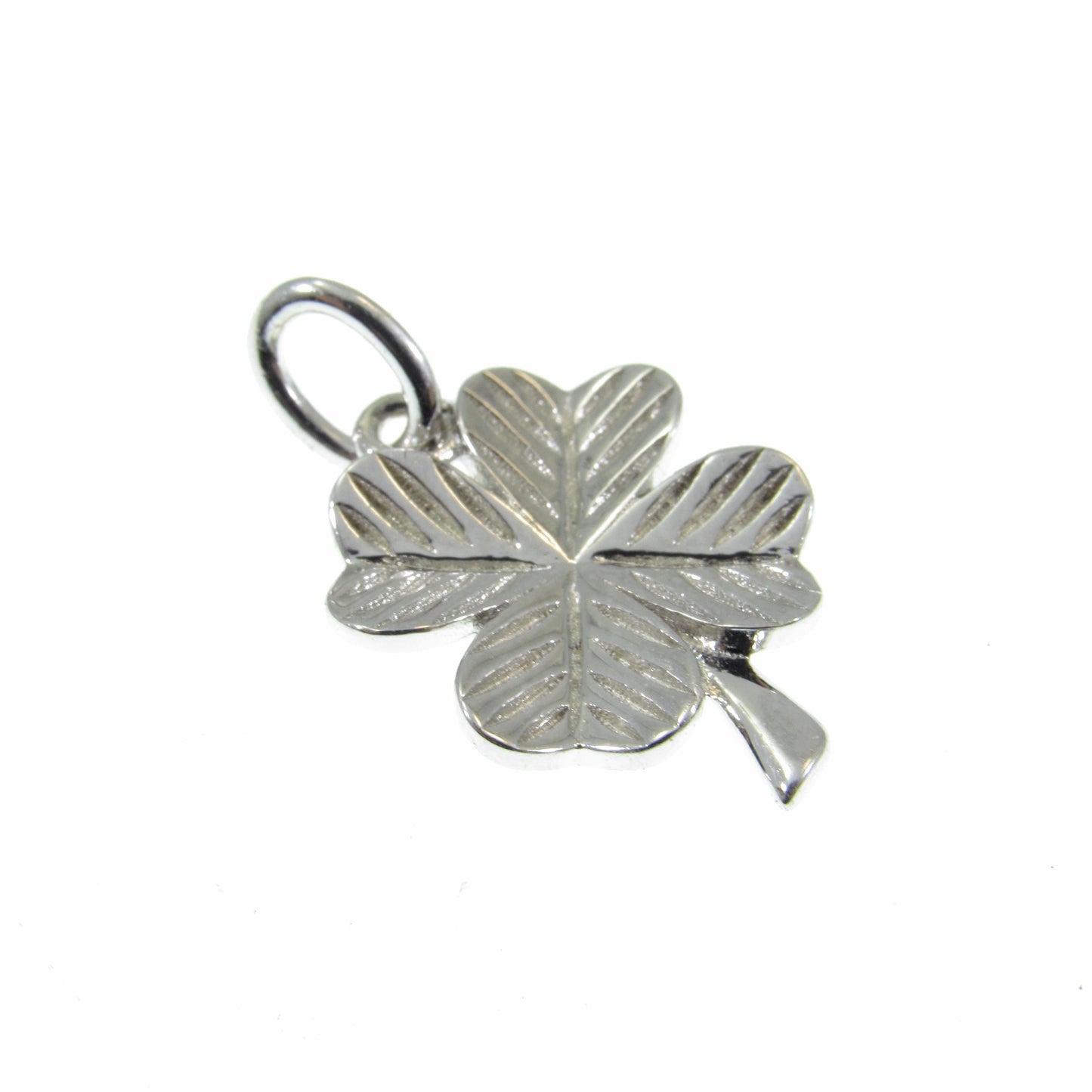 Solid 925 Sterling Silver 4 Leaf Clover Pendant, Four Leaf Clover Charm, Lucky Clover Jewelry, Floral Flower Jewelry, Good Luck Charm