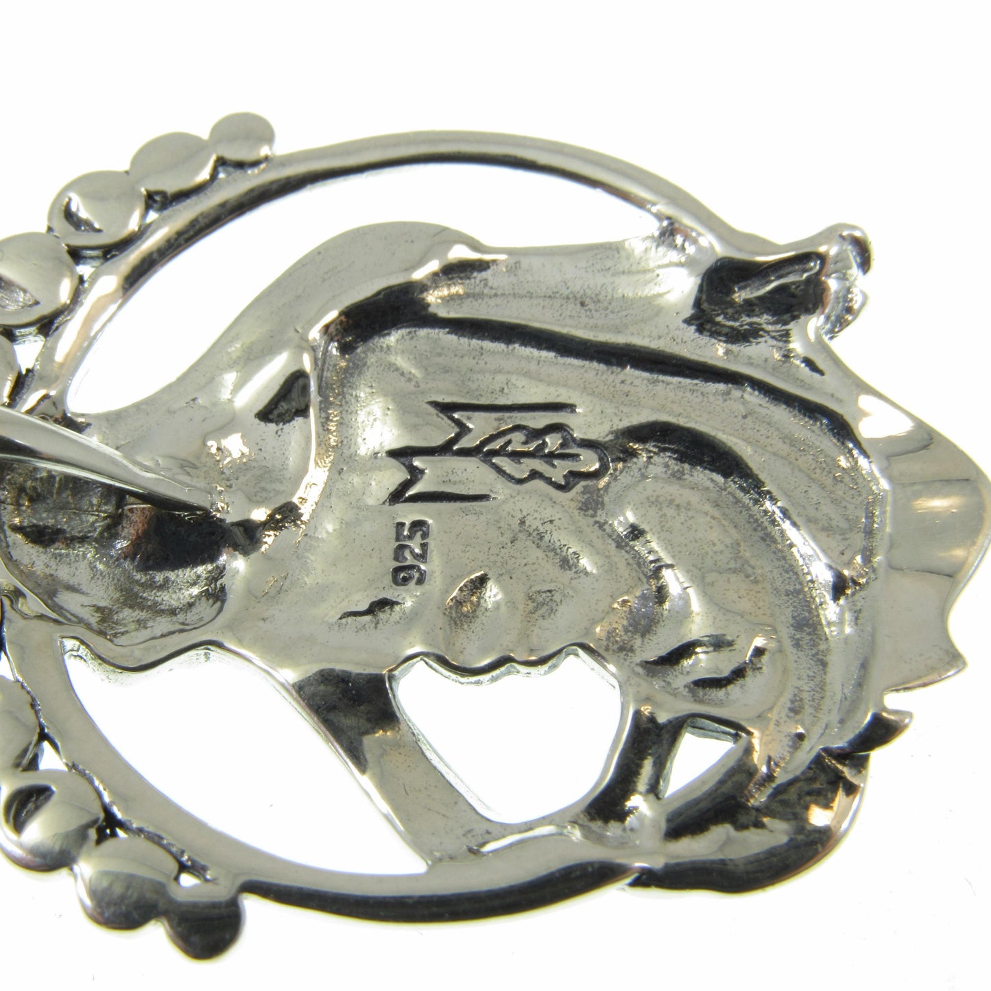 Solid 925 Sterling Silver Phases of the Moon Pendant by Mickie Mueller, Lunar Eclipse Goddess Amulet, Cycle of Life Astrology Jewelry