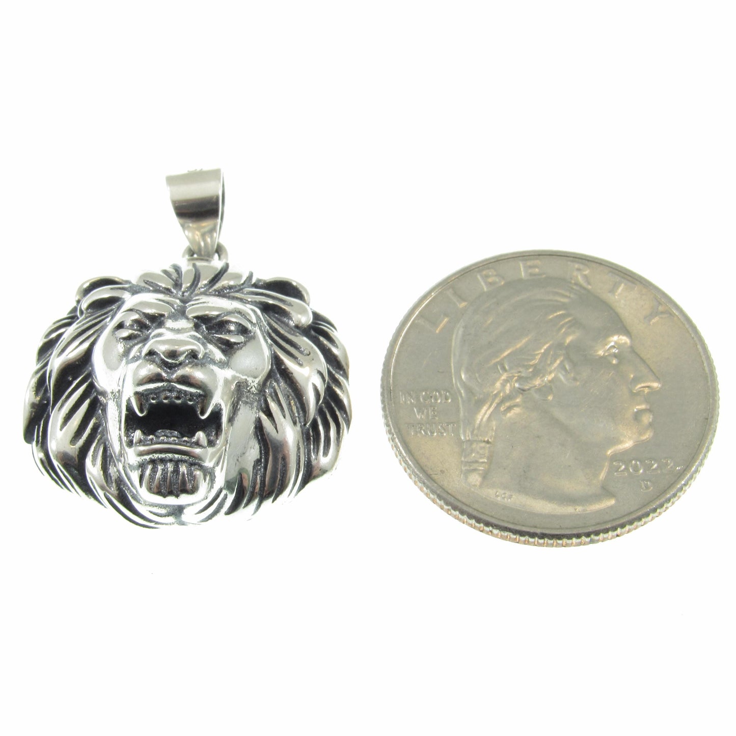Solid 925 Sterling Silver Lion Head Pendant, Spirit Animal Totem, Handcrafted Animal & Wildlife Jewelry Charm, Bold Jungle Pendant