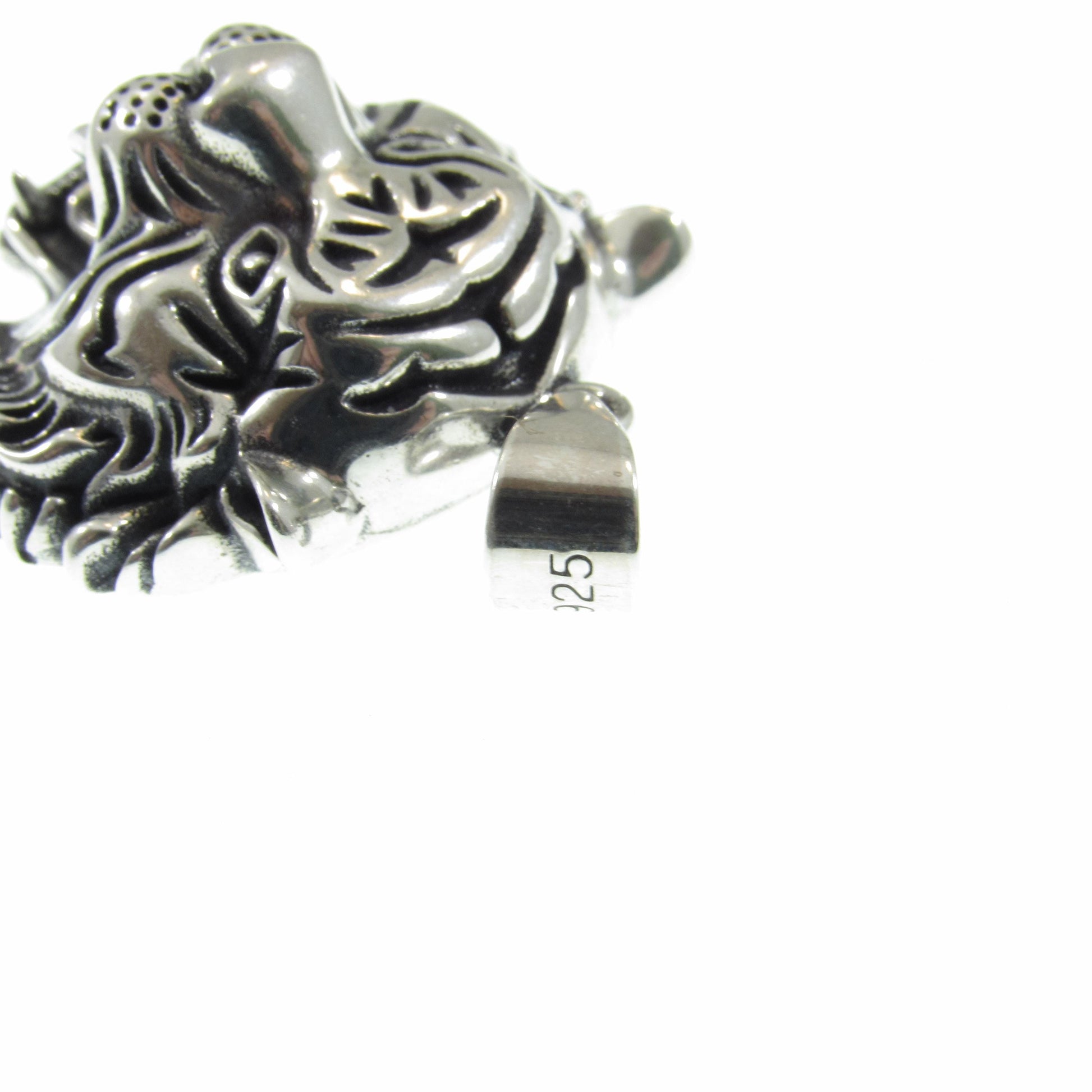 Solid 925 Sterling Silver Tiger Head Pendant, Spirit Animal Totem, Handcrafted Animal and Wildlife Jewelry Charm