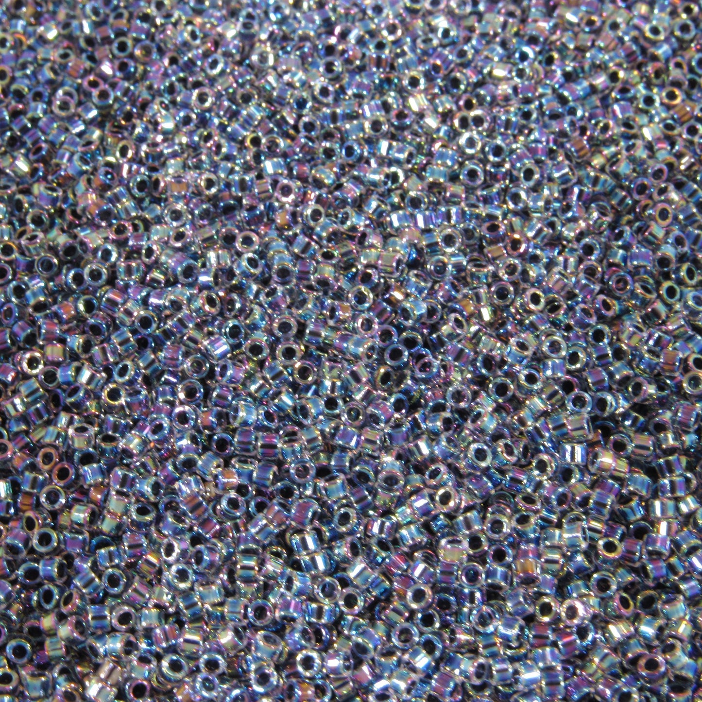 DB0086 11/0 Miyuki Noir Lined Crystal AB Delica Seed Beads, 5 Grams Tube, 25 Grams Bag DB86, DB-86 Japanese Glass Delicas for Jewelry Making