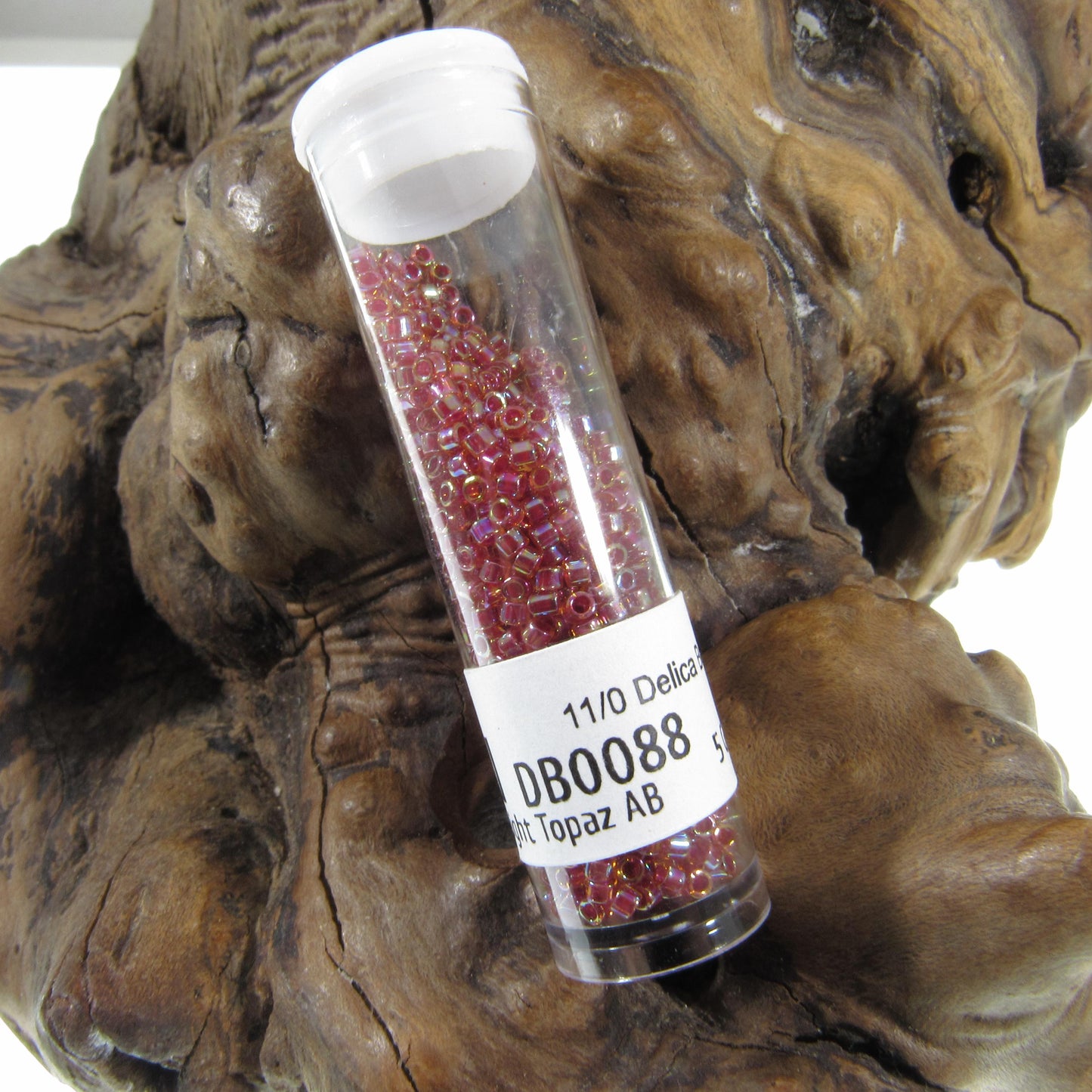 DB0088 11/0 Miyuki Berry Lined Light Topaz AB Delica Seed Beads, 5 Grams Tube, 25 Grams Bag DB88, DB-88 Japanese Glass Delicas for Jewelry