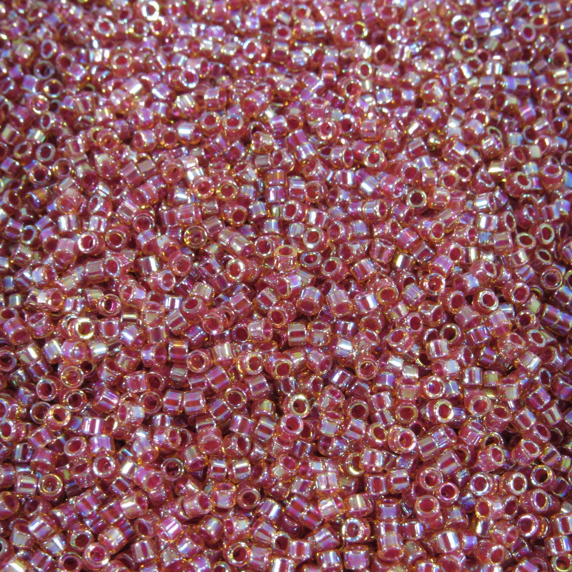 DB0088 11/0 Miyuki Berry Lined Light Topaz AB Delica Seed Beads, 5 Grams Tube, 25 Grams Bag DB88, DB-88 Japanese Glass Delicas for Jewelry