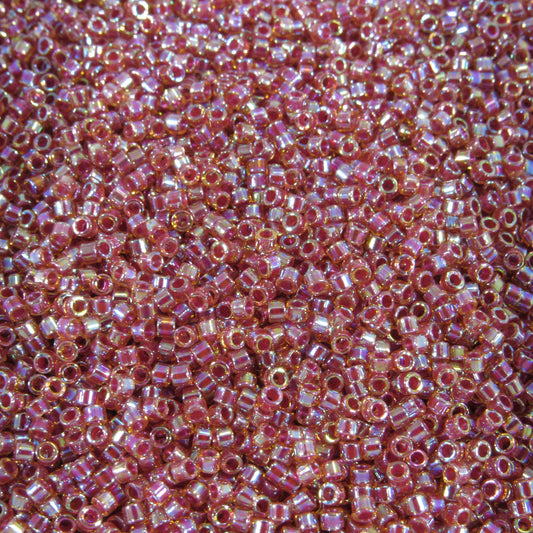 DB0088 11/0 Miyuki Berry Lined Light Topaz AB Delica Seed Beads, 5 Grams Tube, 25 Grams Bag DB88, DB-88 Japanese Glass Delicas for Jewelry