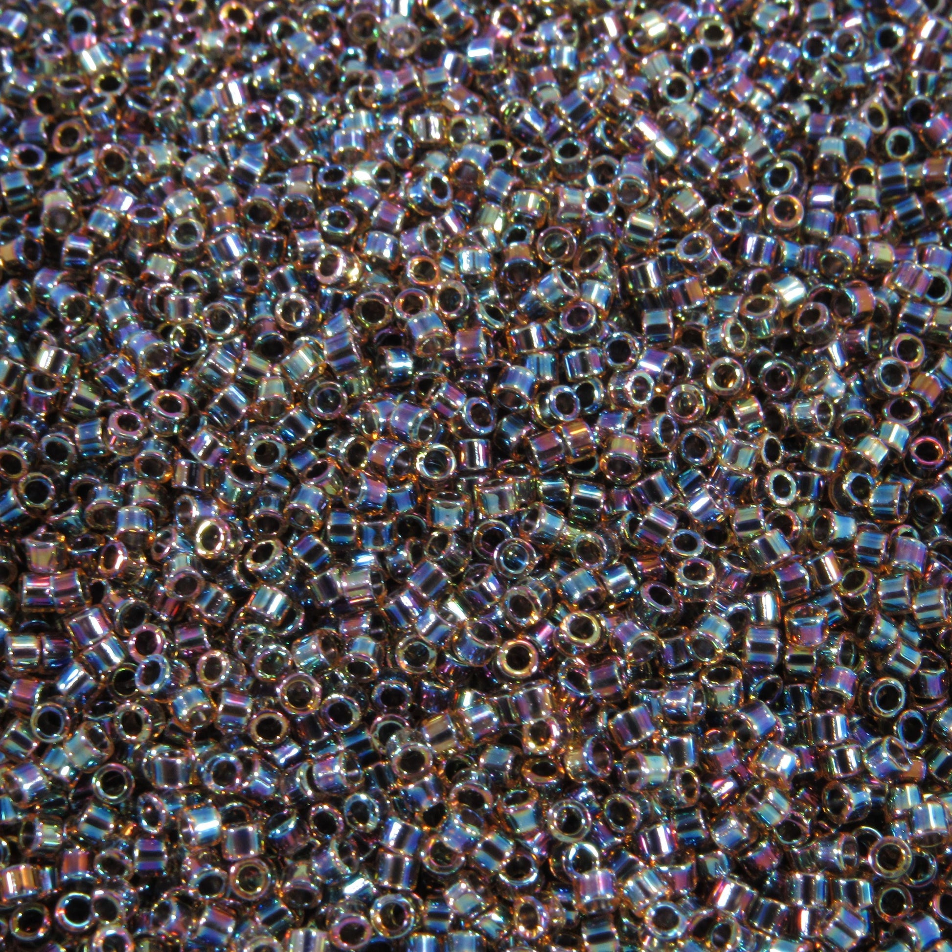 DB0089 11/0 Miyuki Blue Lined Light Topaz AB Delica Seed Beads, 5 Grams Tube, 25 Grams Bag DB89, DB-89 Japanese Glass Delicas for Jewelry