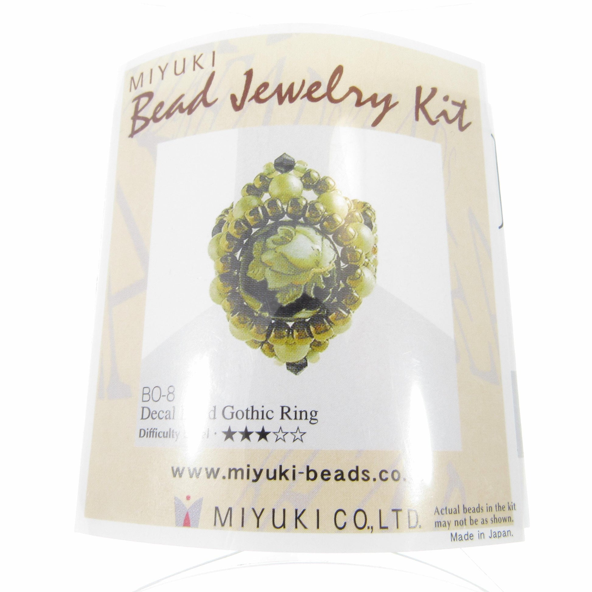 Decal bead Gothic Ring, Miyuki Bead Jewelry Making Kit, BO-8, Difficulty Level 3/5, Japanese Seed Beads Project