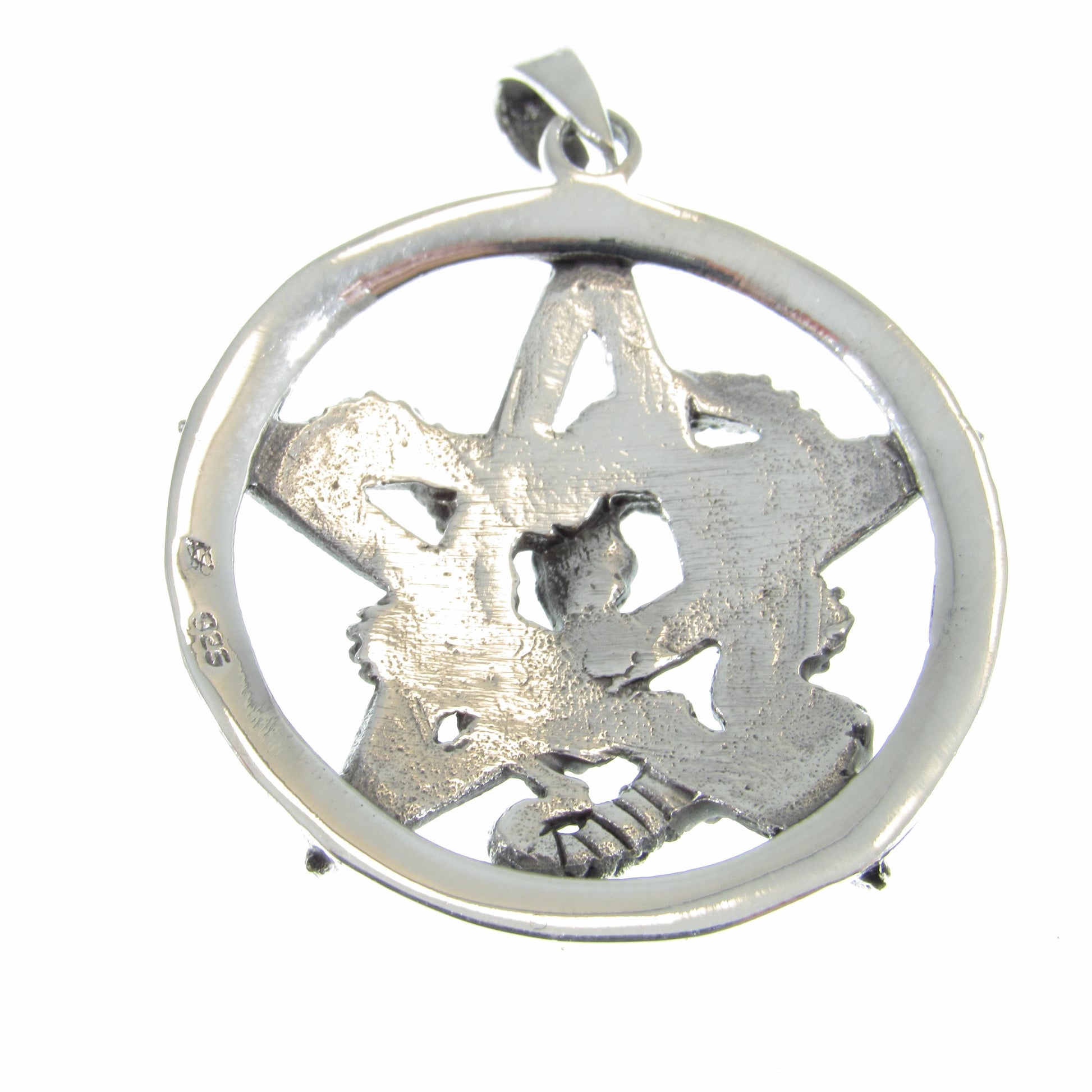 Solid 925 Sterling Silver Intertwined Snake Pentacle Pendant - Interwoven Ouroboros Pentagram -Pagan Amulet - Magic Wiccan Talisman