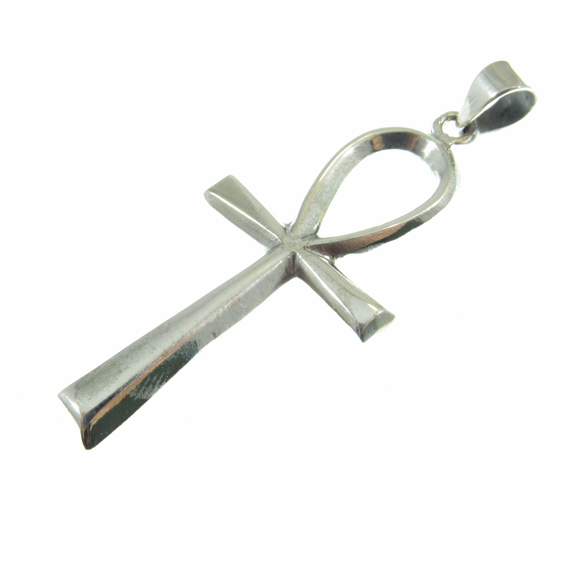 Large Solid 925 Sterling Silver Egyptian Ankh, Crux Ansata Cross, Handcrafted Egyptian Jewelry, Key of Life Pendant for Men