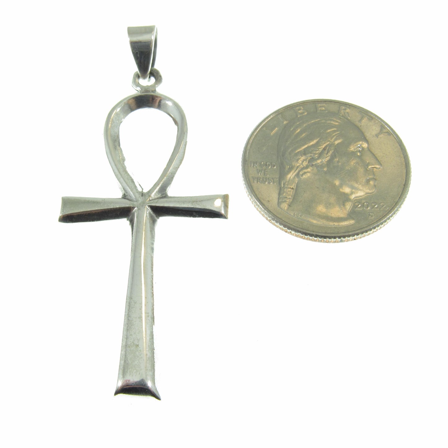 Large Solid 925 Sterling Silver Egyptian Ankh, Crux Ansata Cross, Handcrafted Egyptian Jewelry, Key of Life Pendant for Men