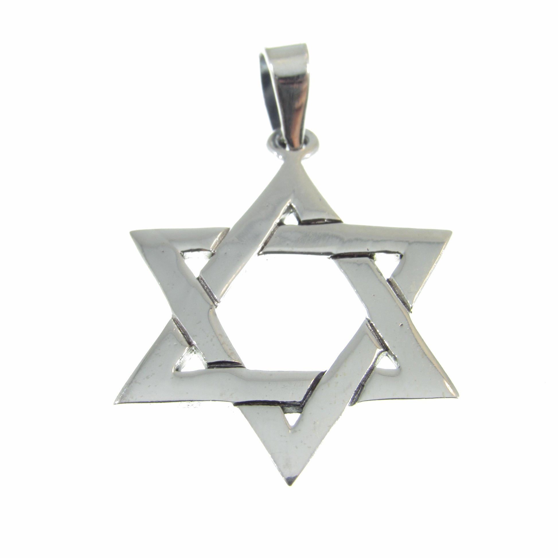 Solid 925 Sterling Silver Star of David Pendant – Interlocking Jewish Symbol Necklace Charm, Magen David Gift for Men & Women