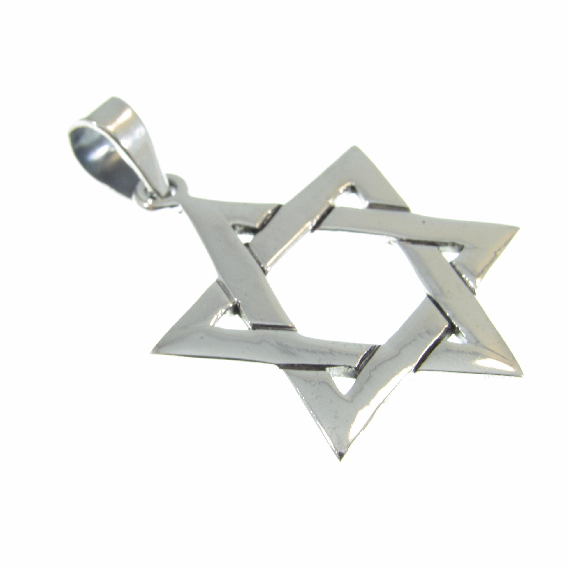 Solid 925 Sterling Silver Star of David Pendant – Interlocking Jewish Symbol Necklace Charm, Magen David Gift for Men & Women