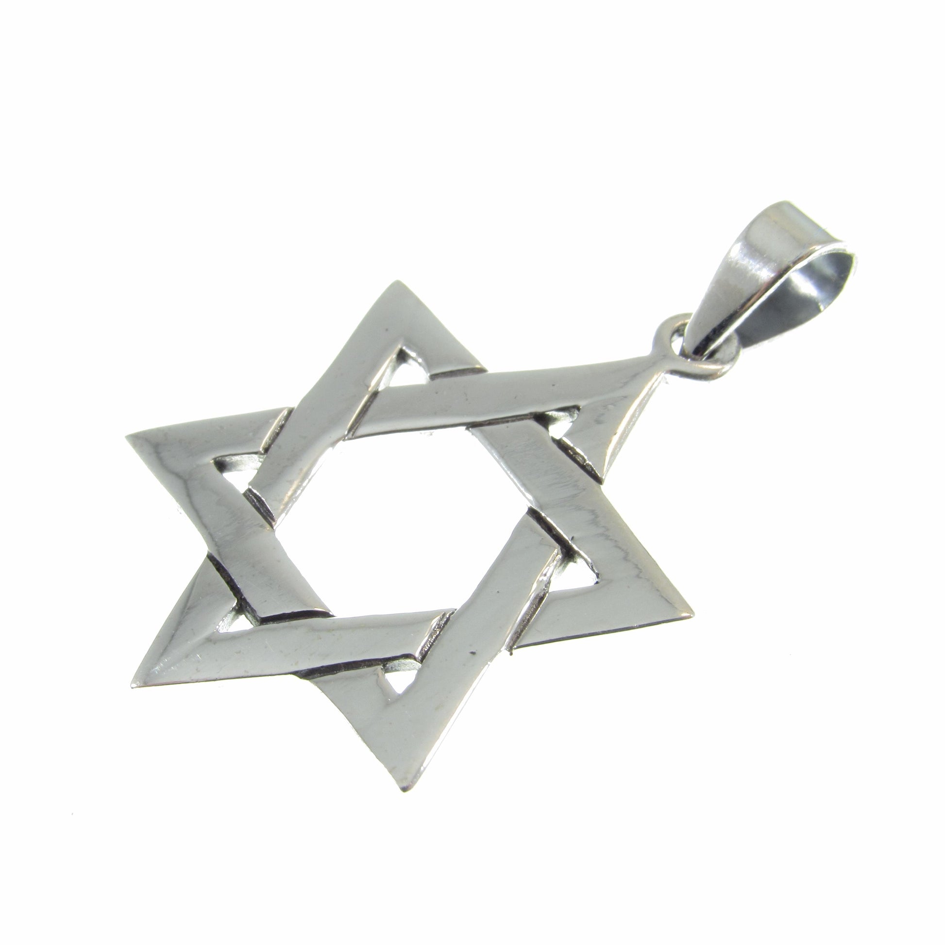 Solid 925 Sterling Silver Star of David Pendant – Interlocking Jewish Symbol Necklace Charm, Magen David Gift for Men & Women