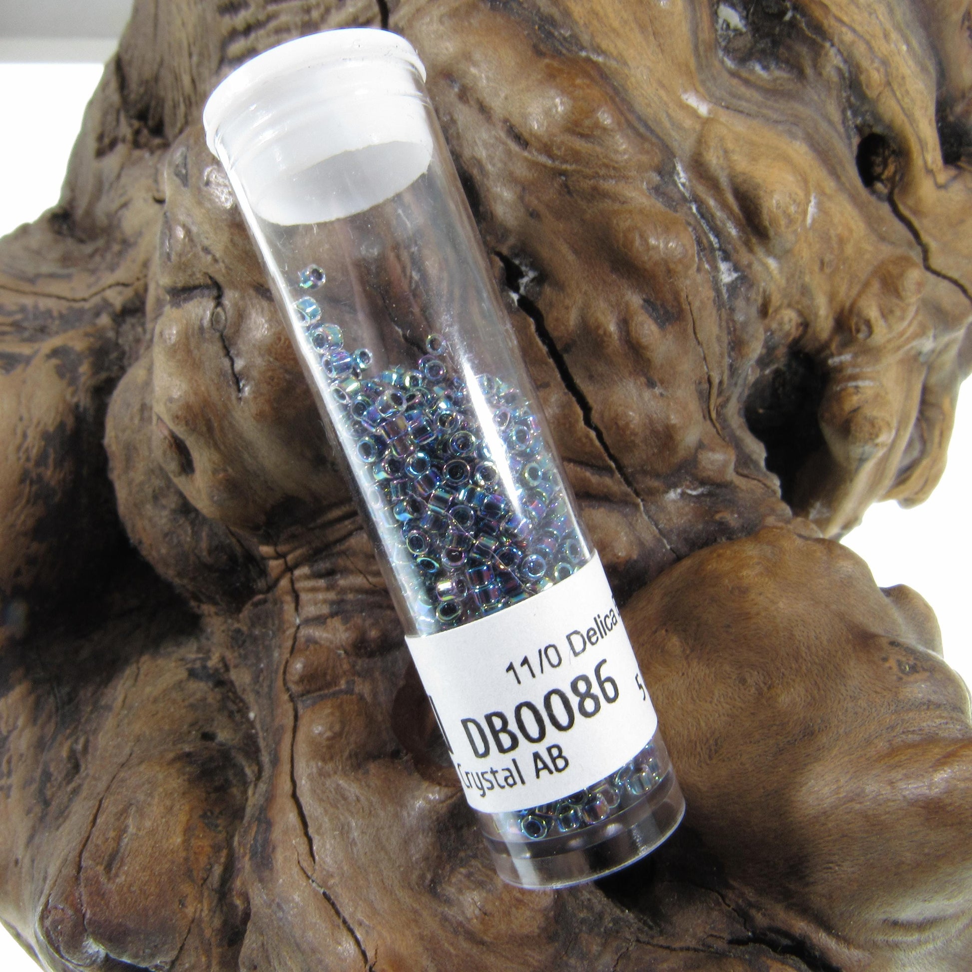 DB0086 11/0 Miyuki Noir Lined Crystal AB Delica Seed Beads, 5 Grams Tube, 25 Grams Bag DB86, DB-86 Japanese Glass Delicas for Jewelry Making