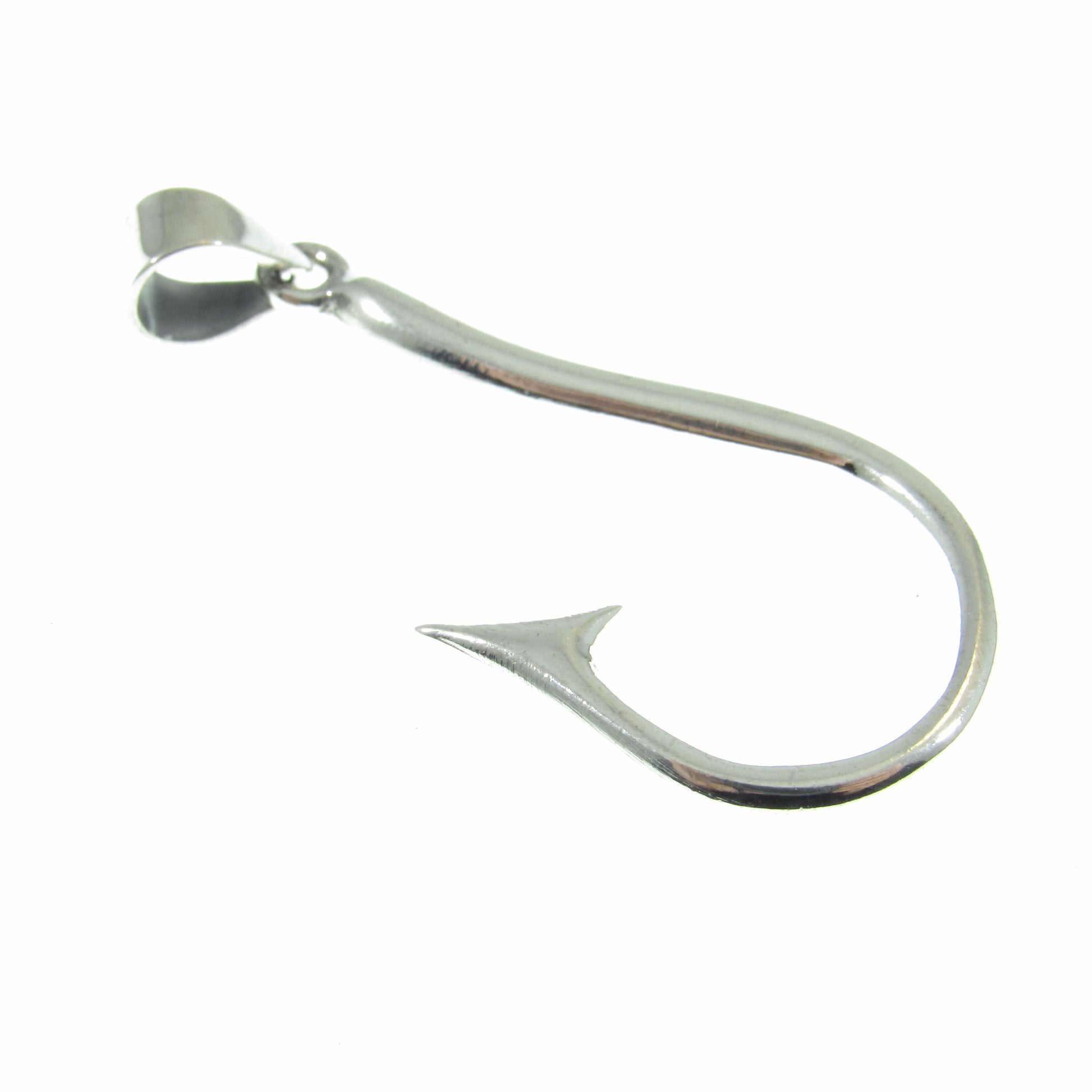 Solid 925 Sterling Silver Fish Hook Pendant - Barbed Fishhook - Handcrafted Fisherman's Charm - Unique High Quality Nautical Jewelry