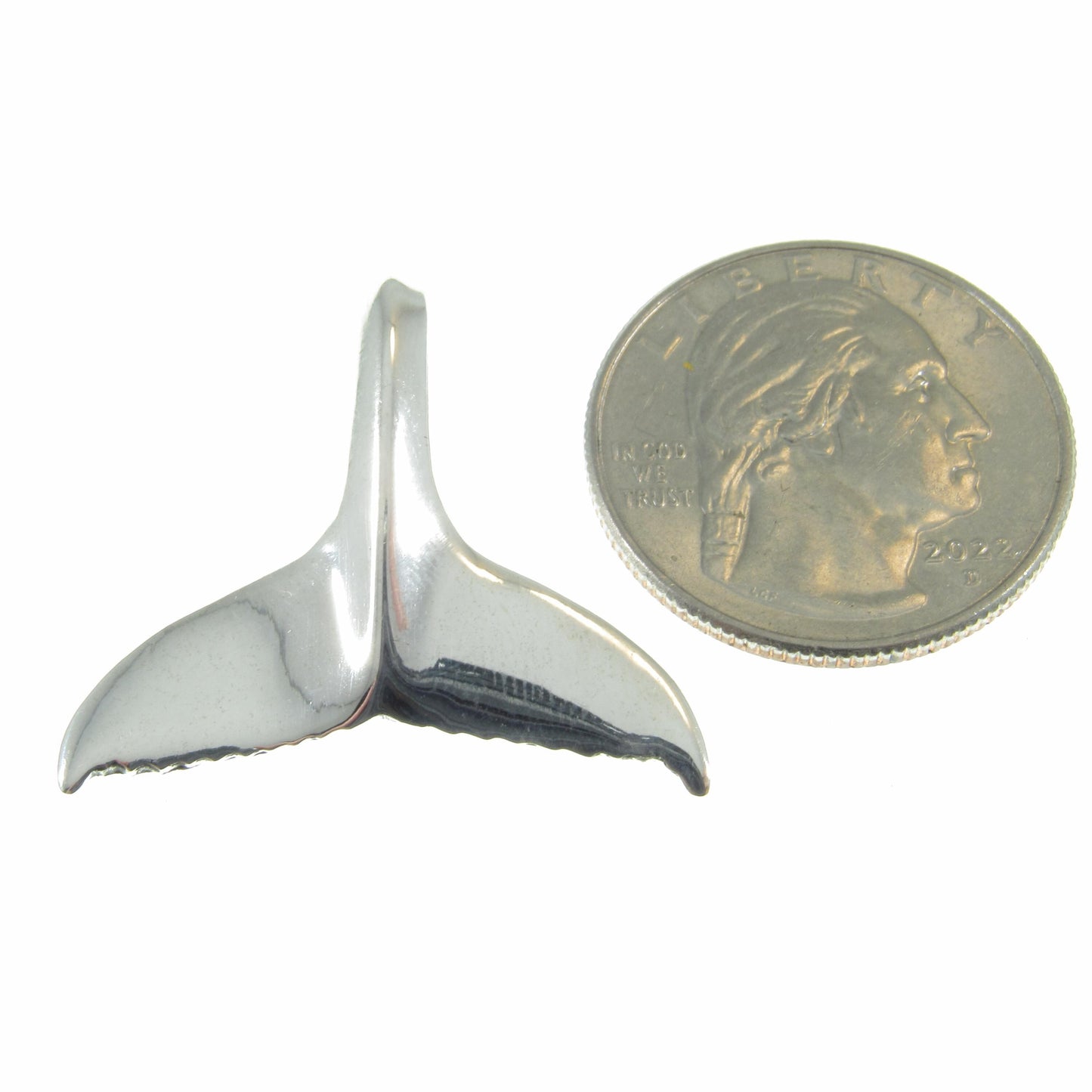 Solid 925 Sterling Silver 3D Whale Tail Slide Pendant - Handcrafted Nautical Jewelry Charm - Unique Design - Ocean & Sea Lover's Gift Idea