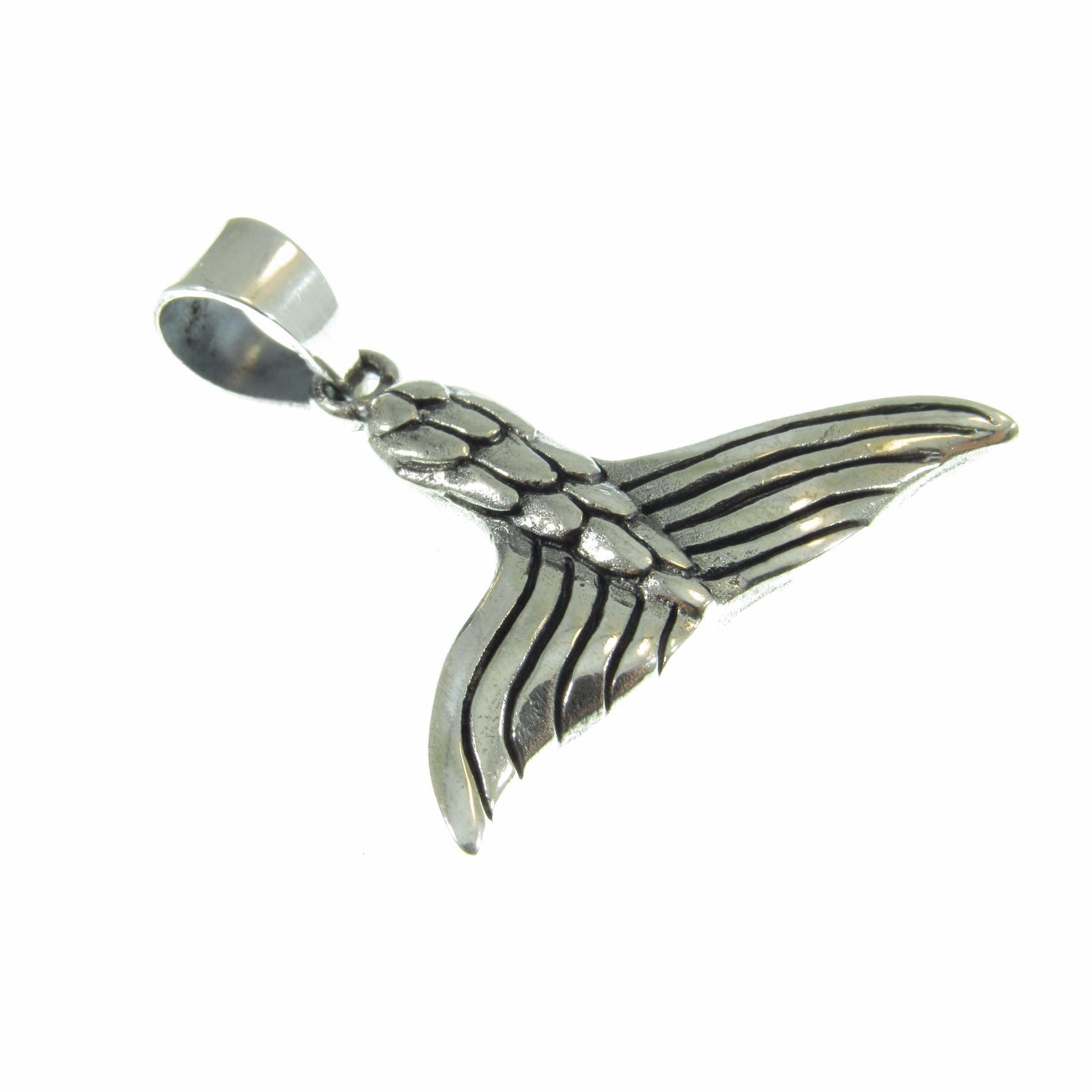 Mermaid Tail Pendant - Solid 925 Sterling Silver - Whale Tail Necklace Charm - Handcrafted Nautical Jewelry, Unique Design, Ocean Lover Gift
