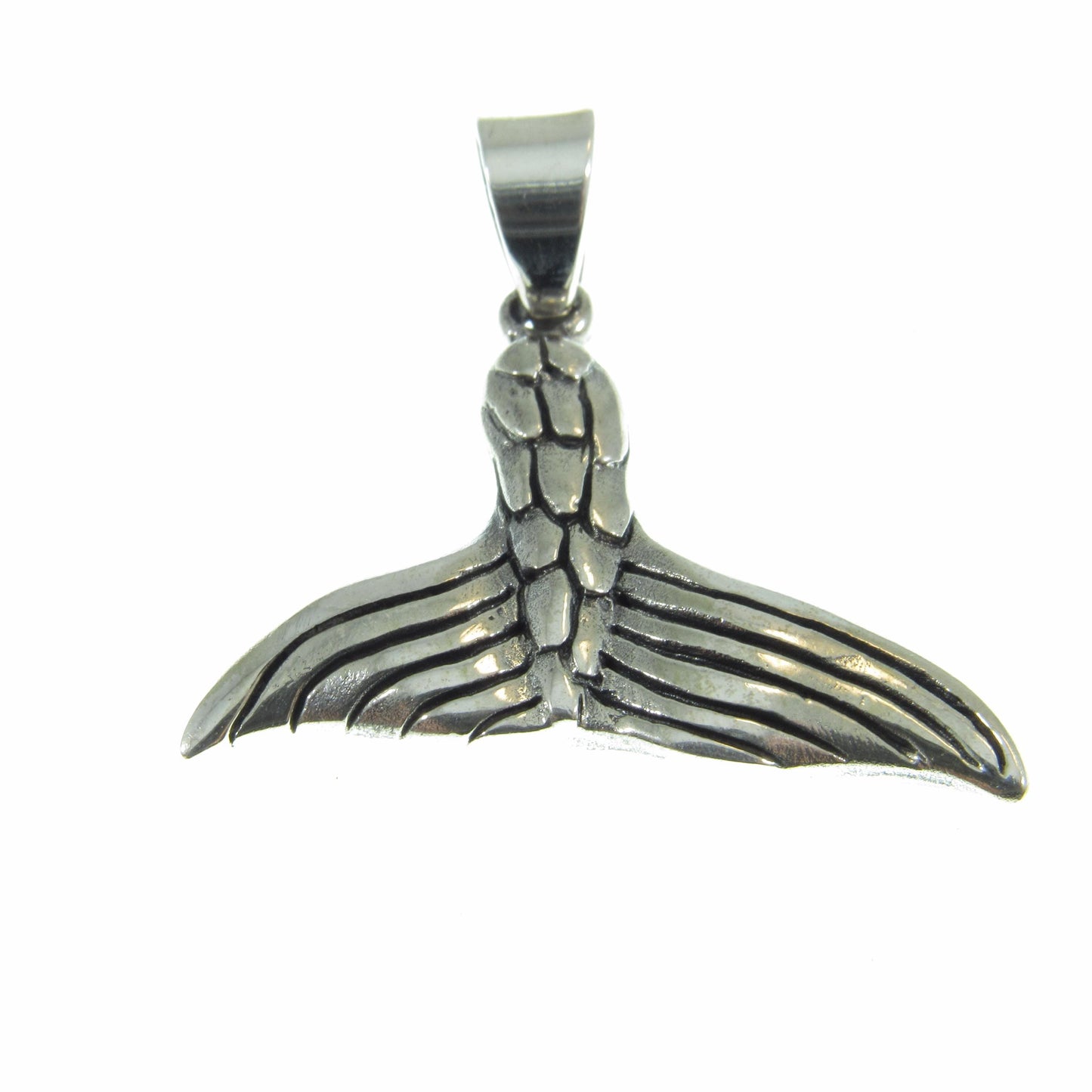 Mermaid Tail Pendant - Solid 925 Sterling Silver - Whale Tail Necklace Charm - Handcrafted Nautical Jewelry, Unique Design, Ocean Lover Gift