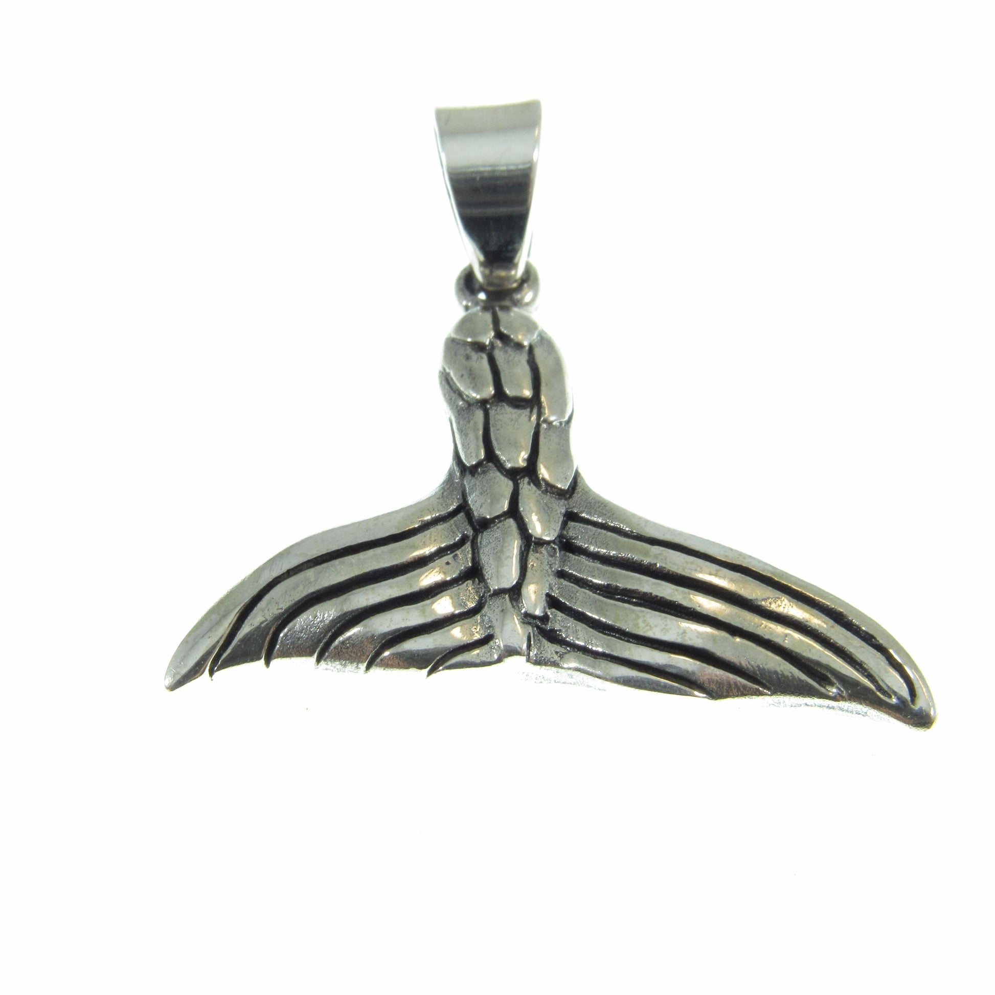 Mermaid Tail Pendant - Solid 925 Sterling Silver - Whale Tail Necklace Charm - Handcrafted Nautical Jewelry, Unique Design, Ocean Lover Gift