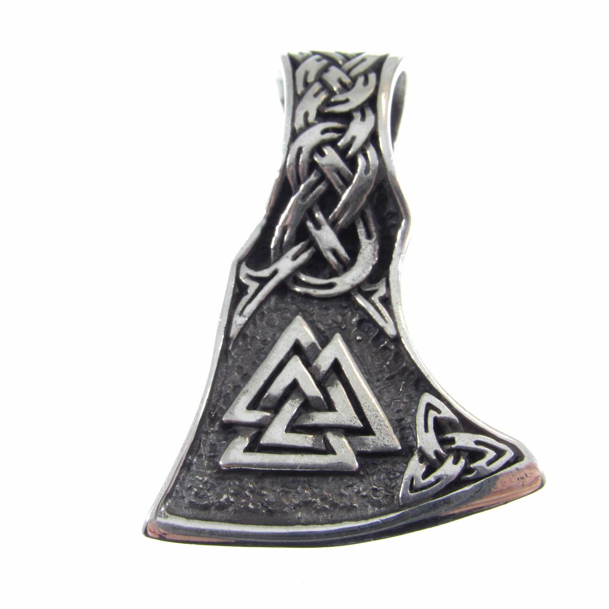 Solid 925 Sterling Silver Mens Thor's Hammer Mjollnir Slide Pendant - Norse Amulet with Valknut Symbol - Celtic Jewelry - Infinity Knotwork