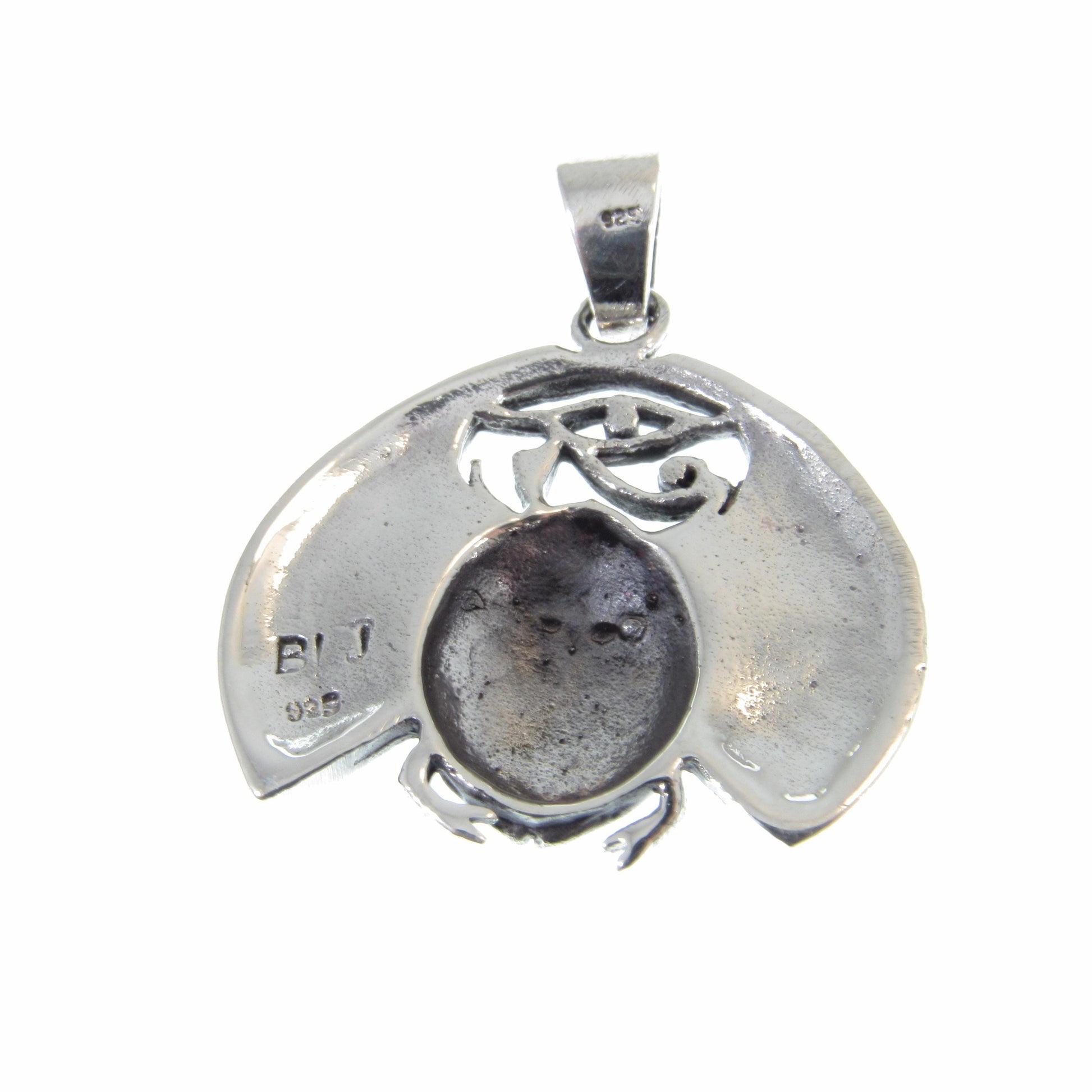 Solid 925 Sterling Silver Scarab Beetle Pendant – Handcrafted Egyptian Jewelry for Mysticcore & Occult Style – Protective Talisman Amulet