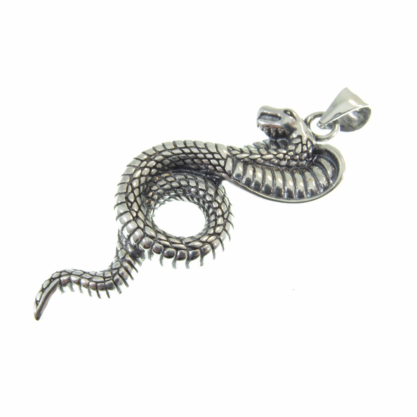 Solid 925 Sterling Silver Cobra Pendant - Mystical Serpent Charm - Symbol of Power & Protection Talisman - Edgy Statement Piece