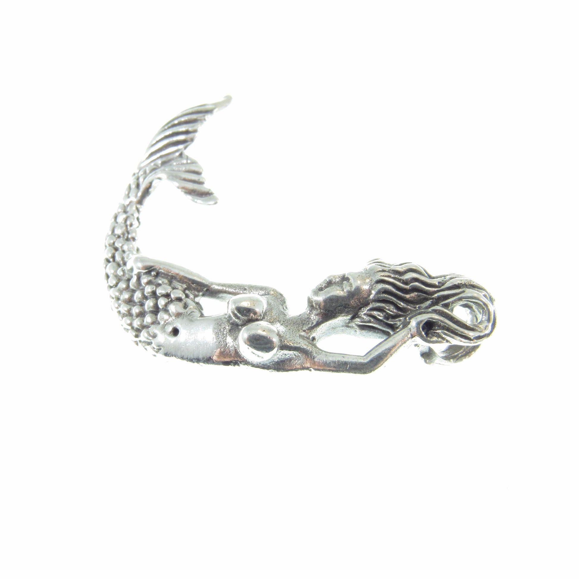 Solid 925 Sterling Silver Mermaid Pendant – Nautical Ocean Jewelry, Fantasy Sea Goddess Charm, Beach Lover Gift, Mythical Siren Pendant