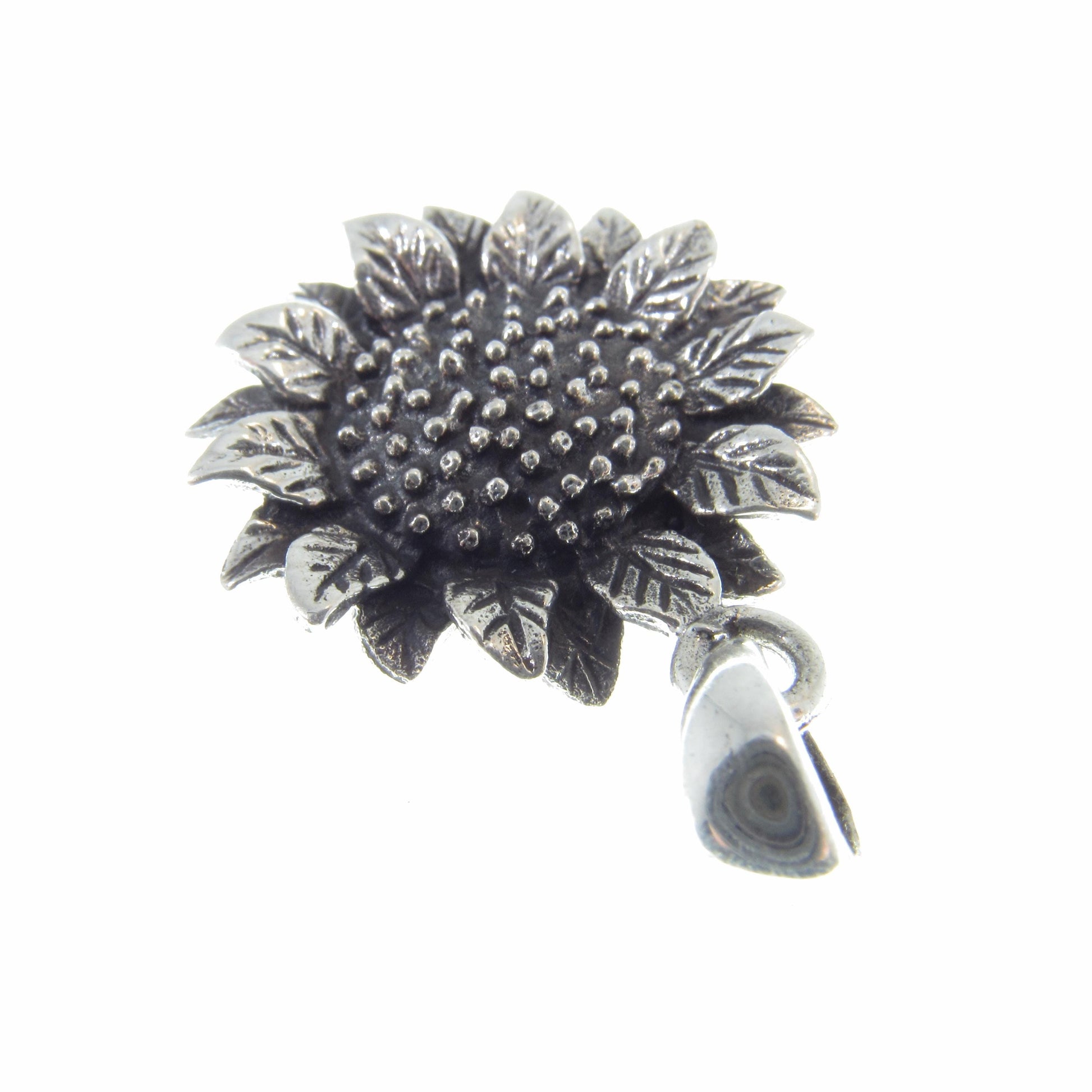 Solid Sterling Silver Sunflower Pendant – Handcrafted Floral Jewelry – Nature-Inspired Charm – Boho Botanical Sunflower – Flower Lover Gift